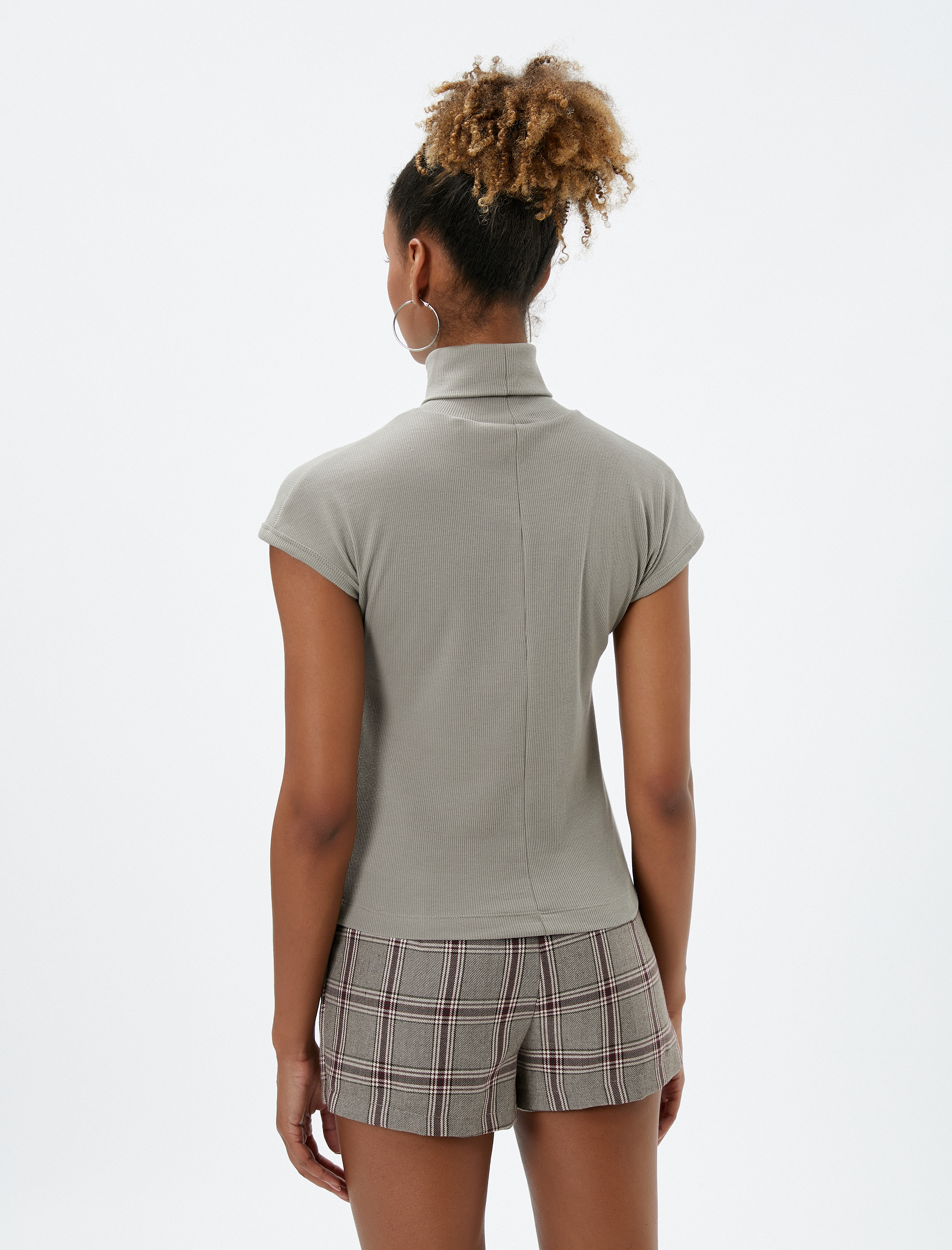   Balıkçı Yaka Basic Tişört Kısa Kollu Ribanalı Pamuklu