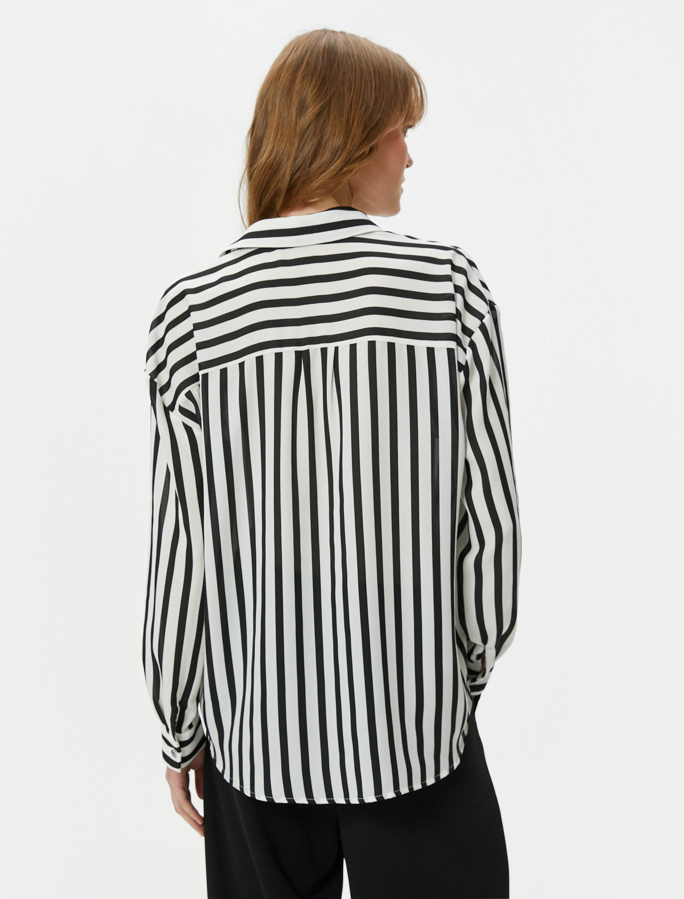   Oversize Gömlek Uzun Kollu Düğmeli Klasik Yaka