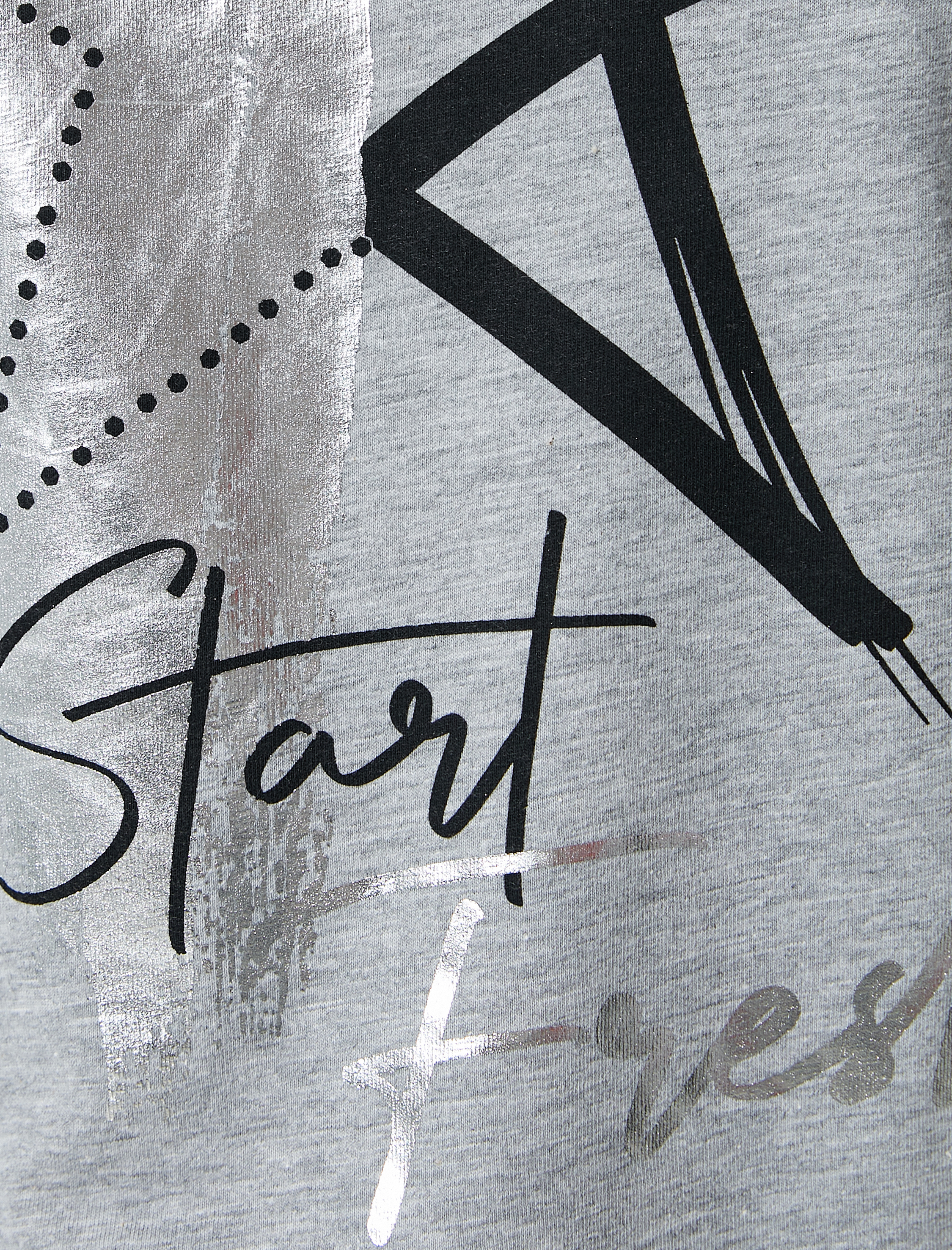   Parlak Slogan Baskılı Tişört Bisiklet Yaka Kısa Kollu