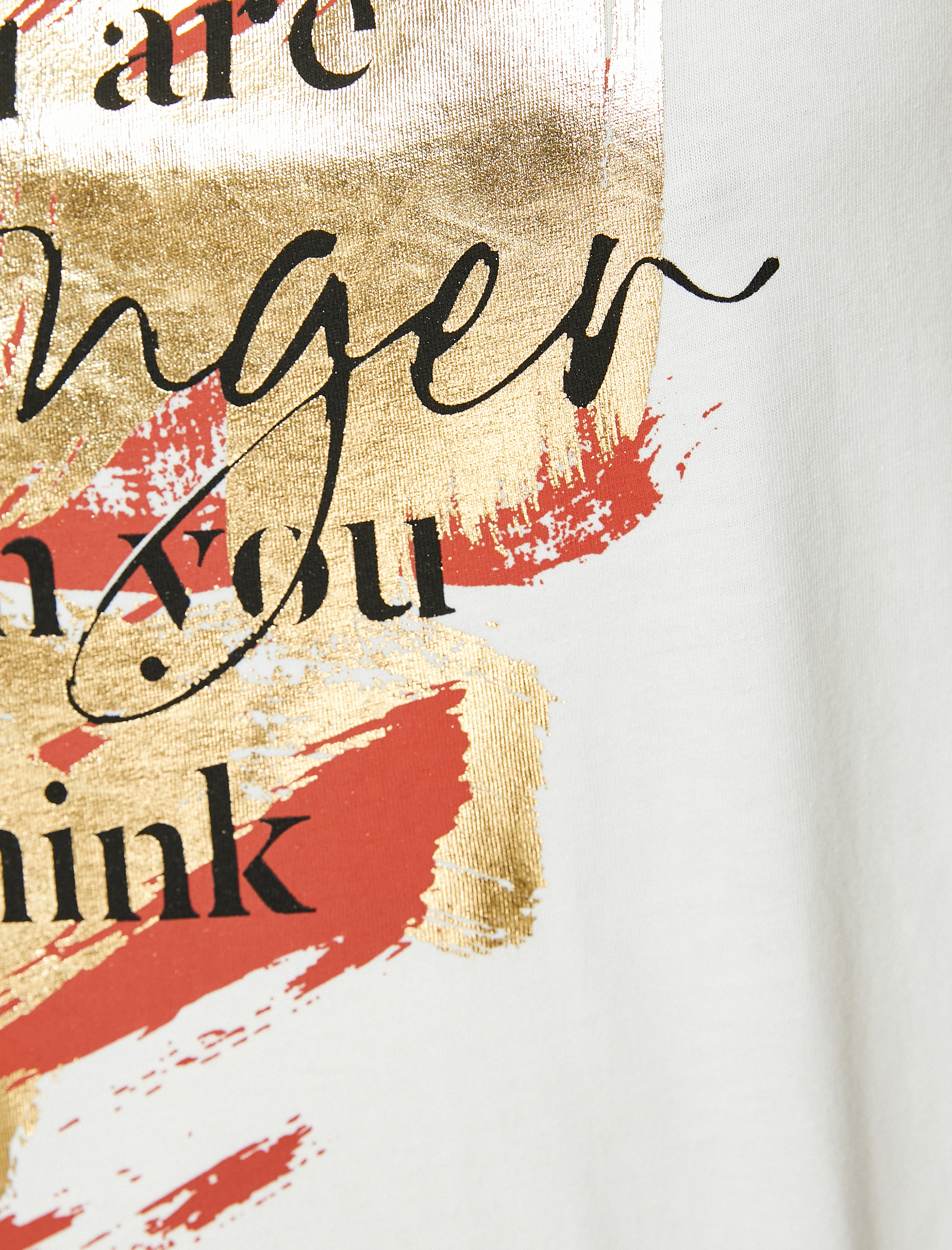   Baskılı Tişört Kısa Kollu Bisiklet Yaka Pamuklu