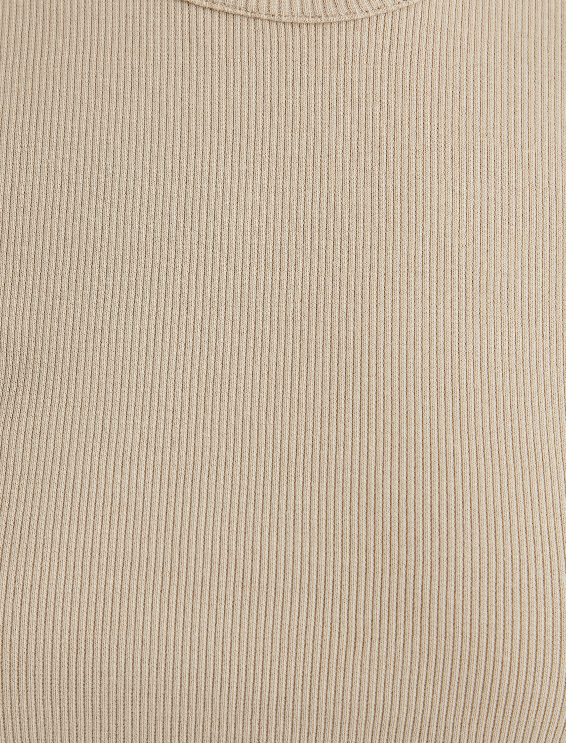   Crop Tişört Kısa Kollu Fitilli Bisiklet Yaka Pamuklu