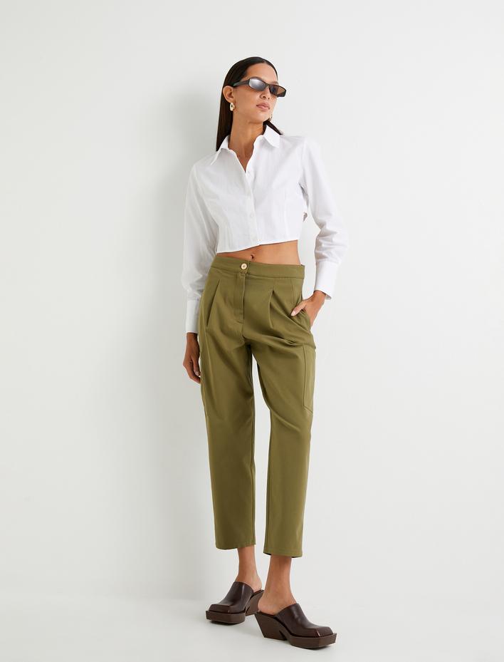  Jogger Pantolon Cep Detaylı Yüksek Bel