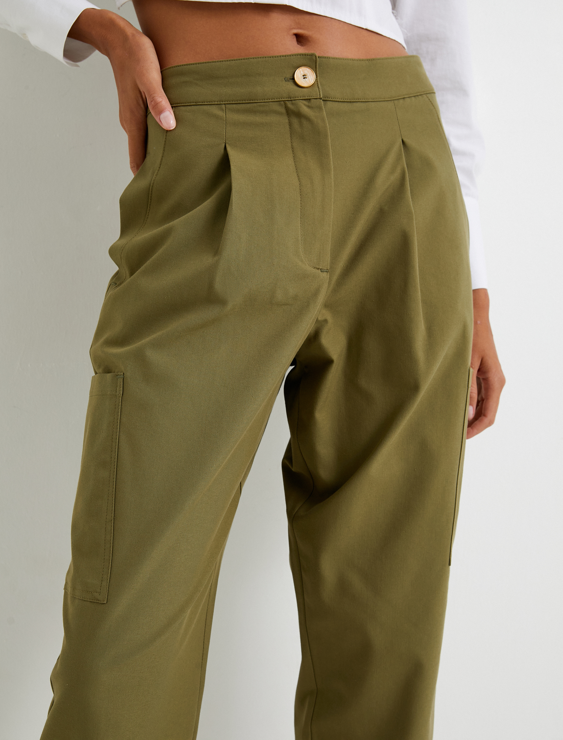 Jogger Pantolon Cep Detaylı Yüksek Bel