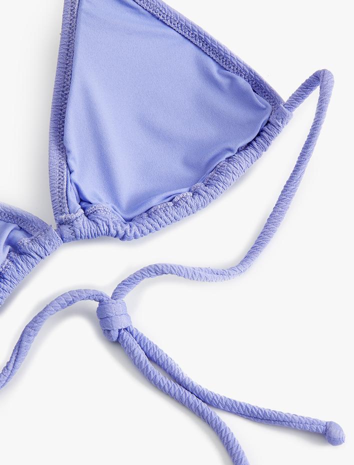 Üçgen Bikini Üstü Dokulu Kaplı