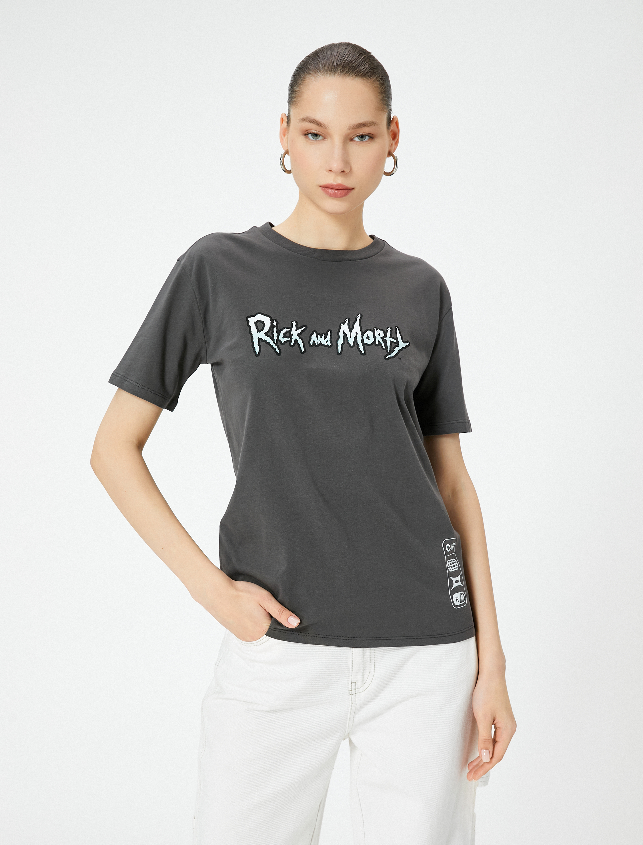   Rick and Morty Tişört Lisanslı Arkası Baskılı Kısa Kollu