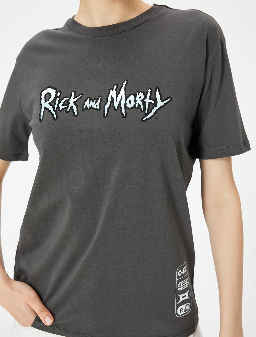   Rick and Morty Tişört Lisanslı Arkası Baskılı Kısa Kollu