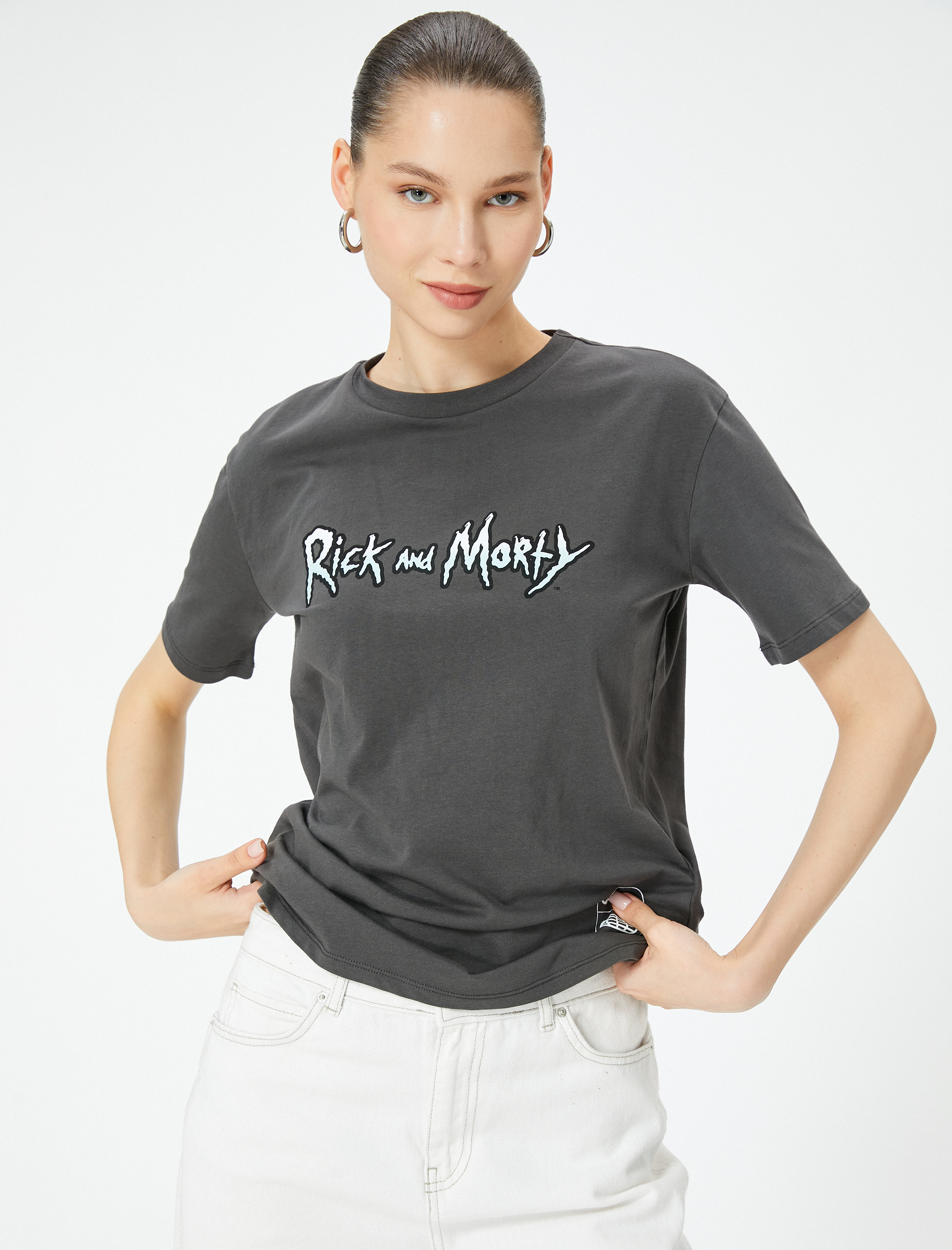   Rick and Morty Tişört Lisanslı Arkası Baskılı Kısa Kollu