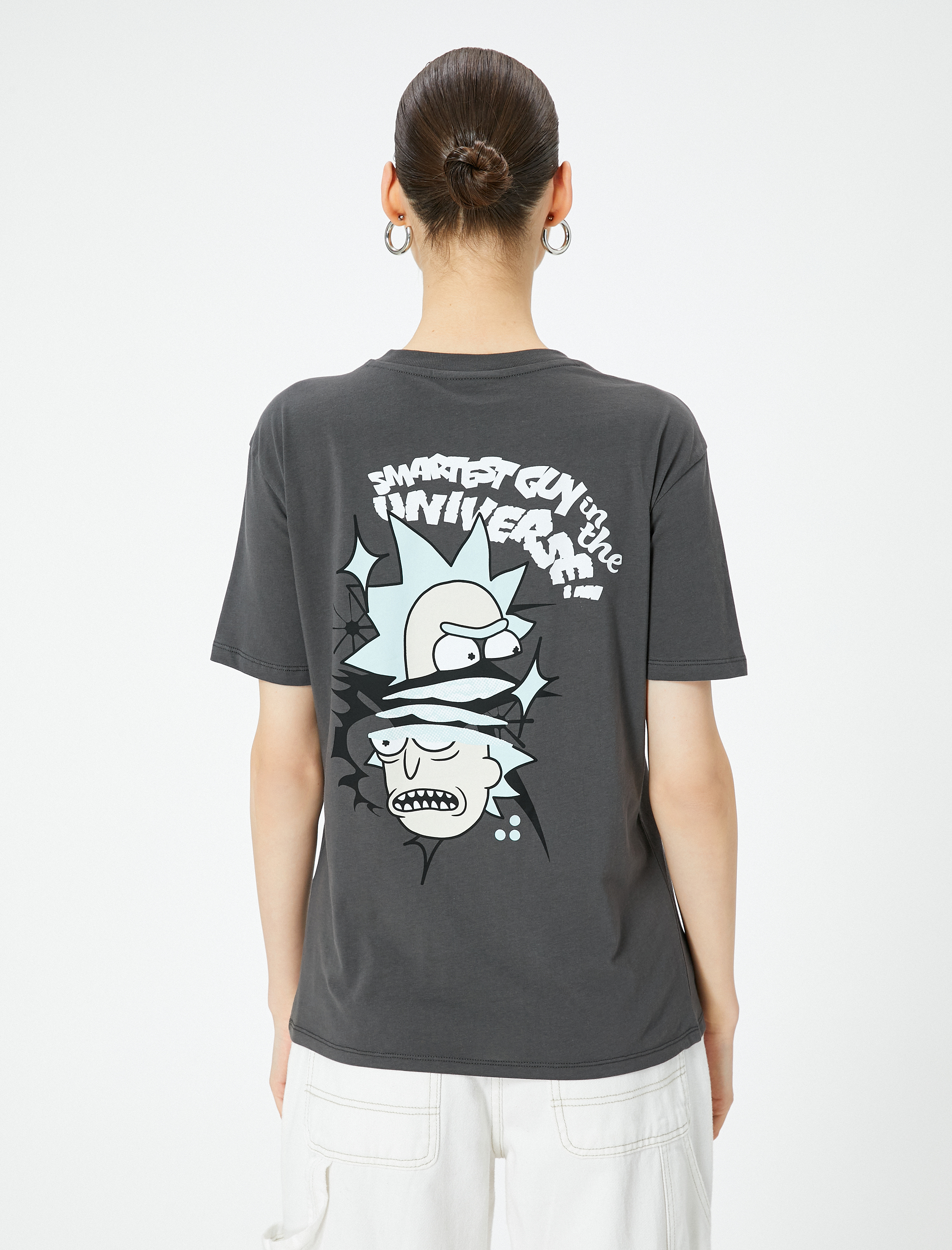   Rick and Morty Tişört Lisanslı Arkası Baskılı Kısa Kollu