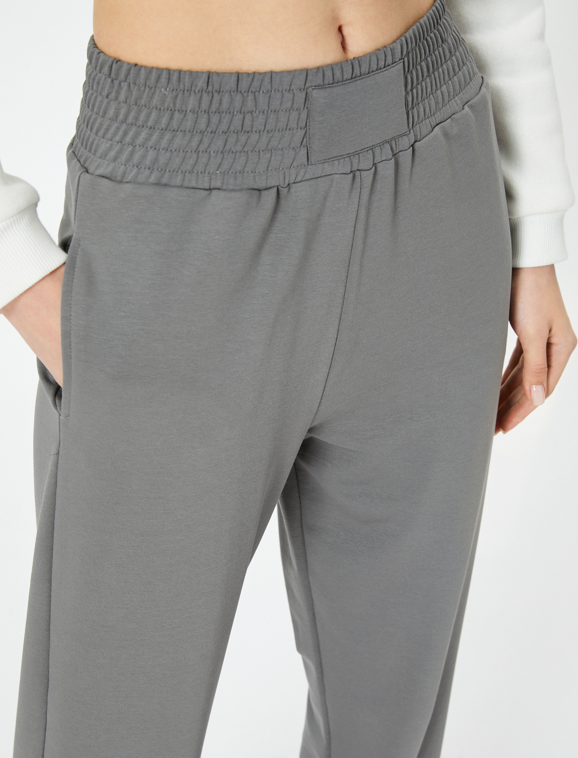   Jogger Eşofman Altı Yüksek Bel Cepli Rahat Kalıp