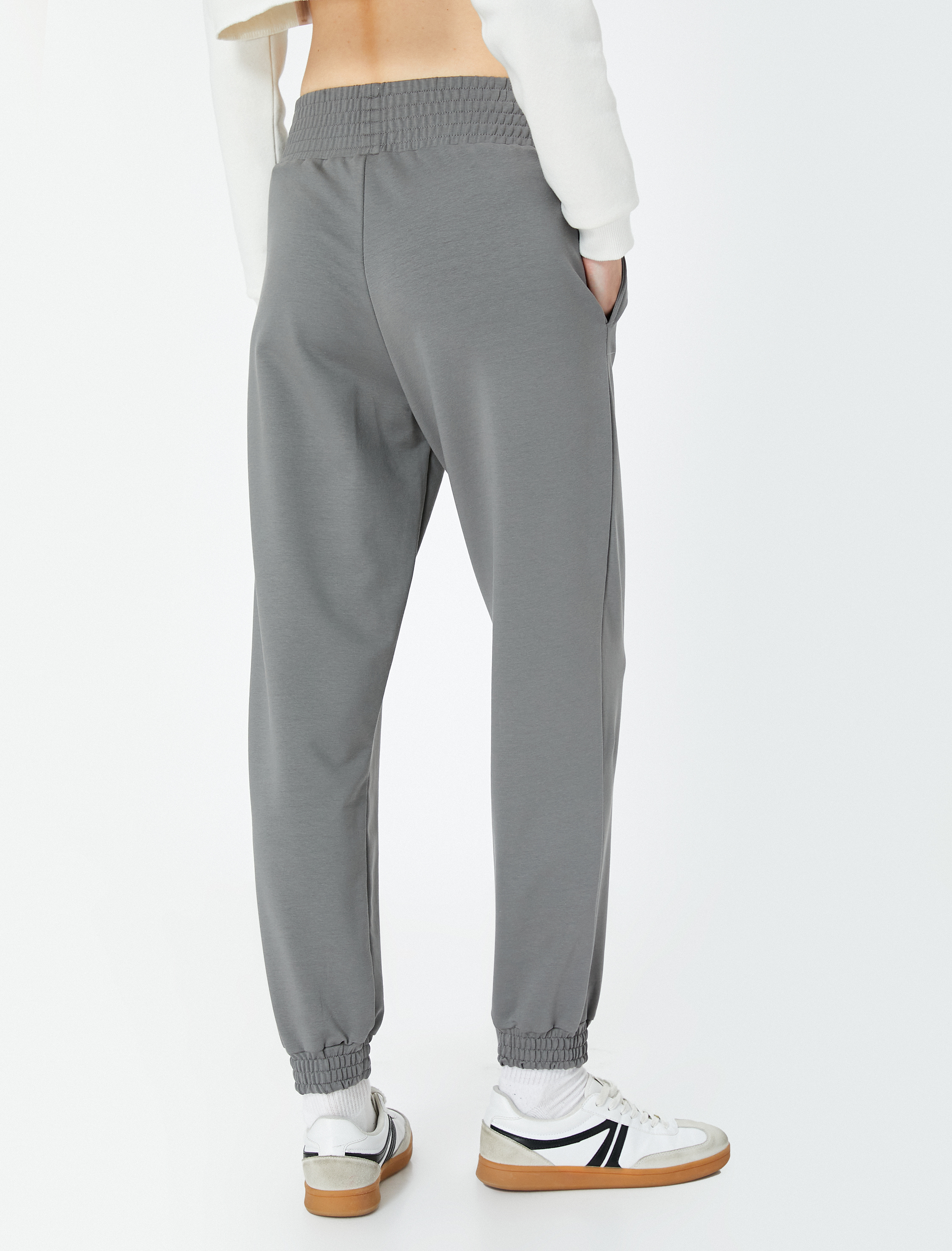   Jogger Eşofman Altı Yüksek Bel Cepli Rahat Kalıp