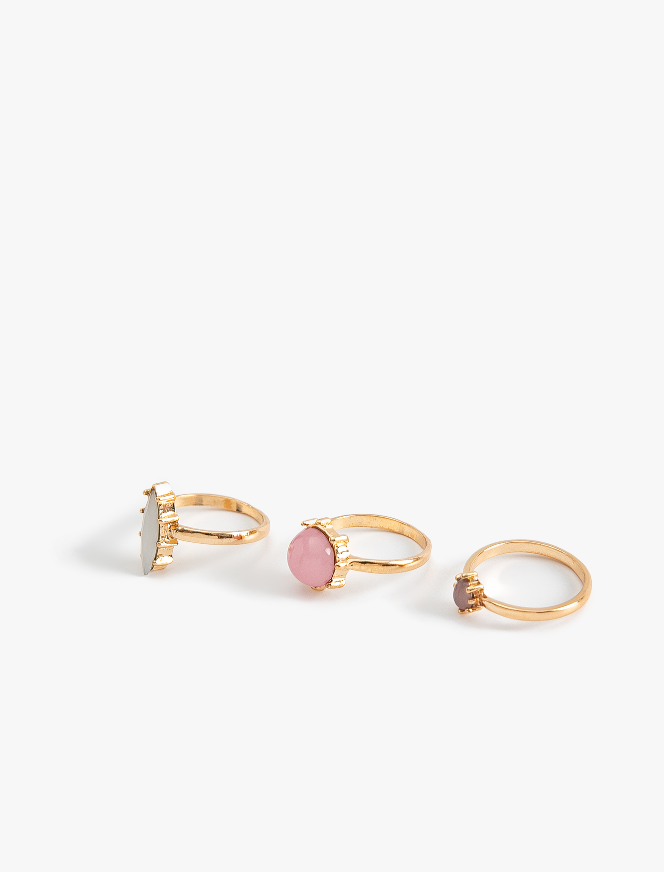  Kadın Vintage Yüzük Seti Taşlı 3'lü