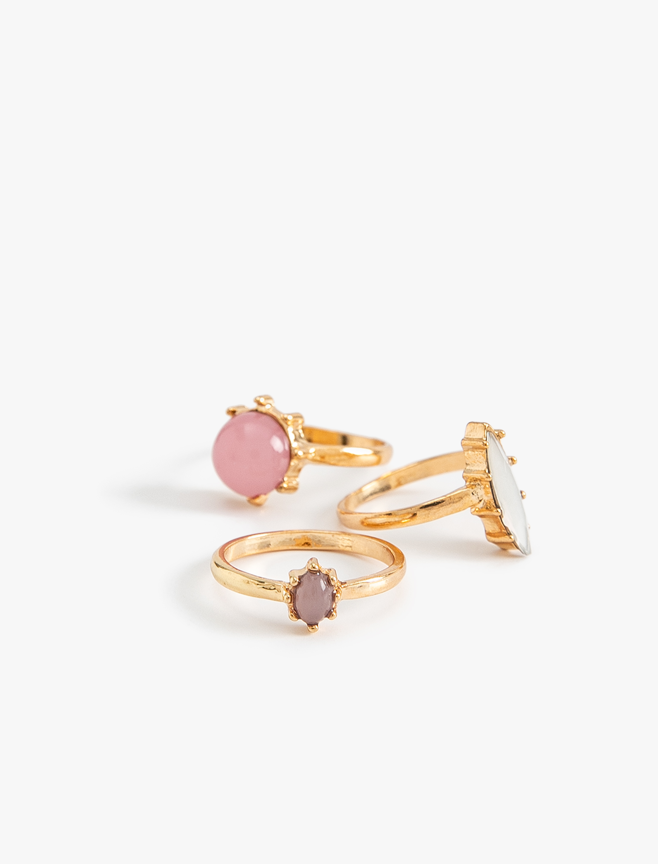  Kadın Vintage Yüzük Seti Taşlı 3'lü