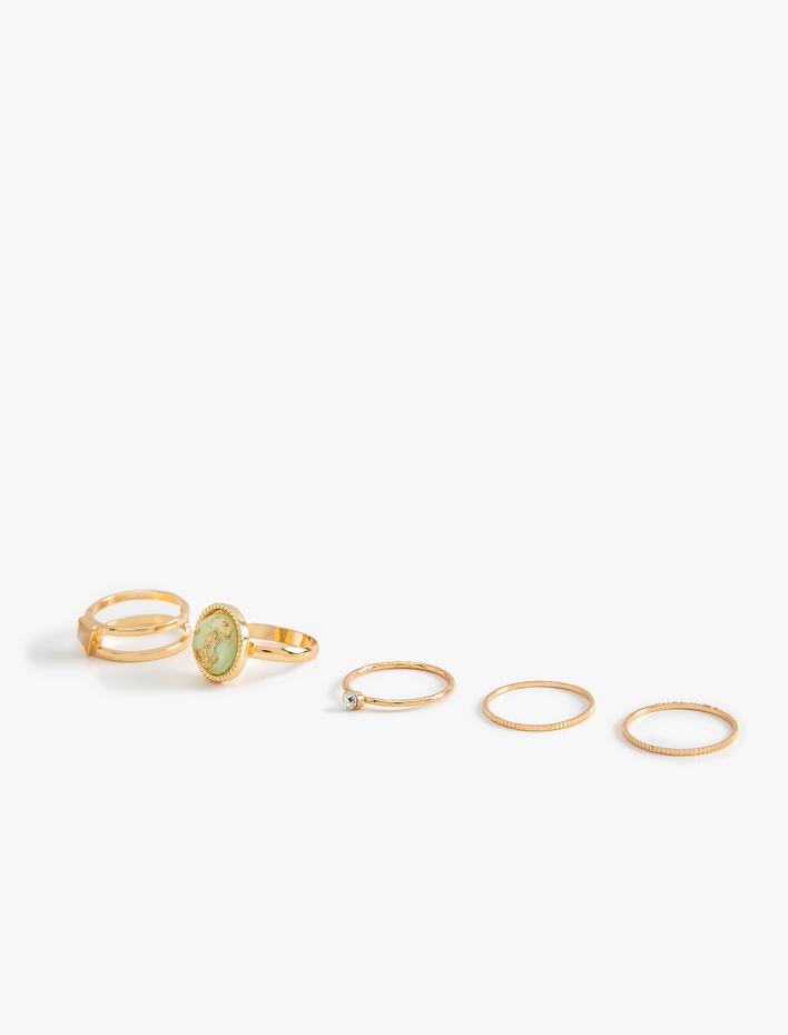 Kadın Taşlı Yüzük Seti 5'li