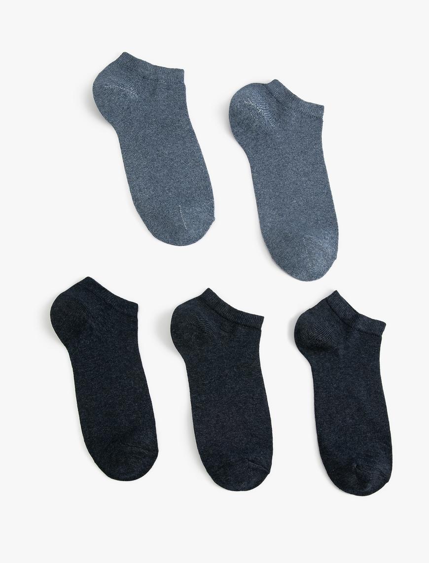  Erkek Basic 5'li Patik Çorap Seti Çok Renkli