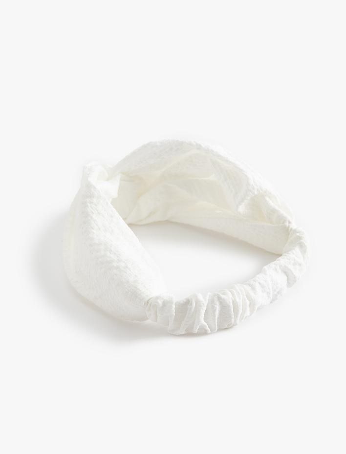 Kadın Saç Bandı Düğüm Detaylı Dokulu