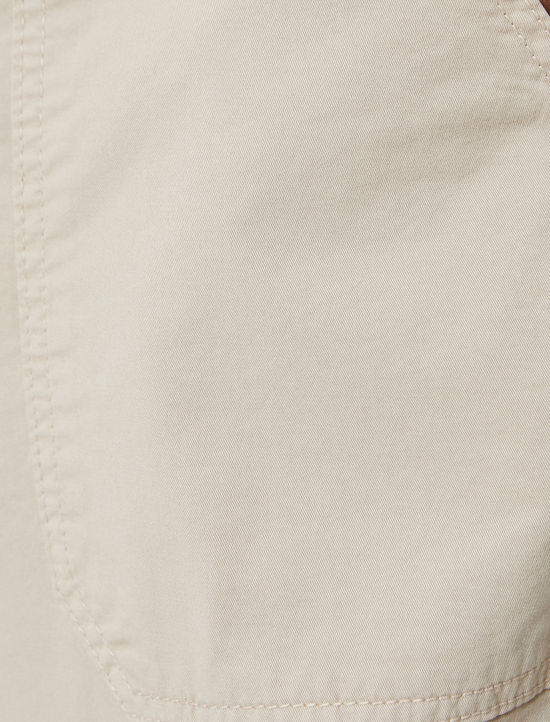   Kargo Cepli Gabardin Pantolon Yüksek Bel Düğmeli