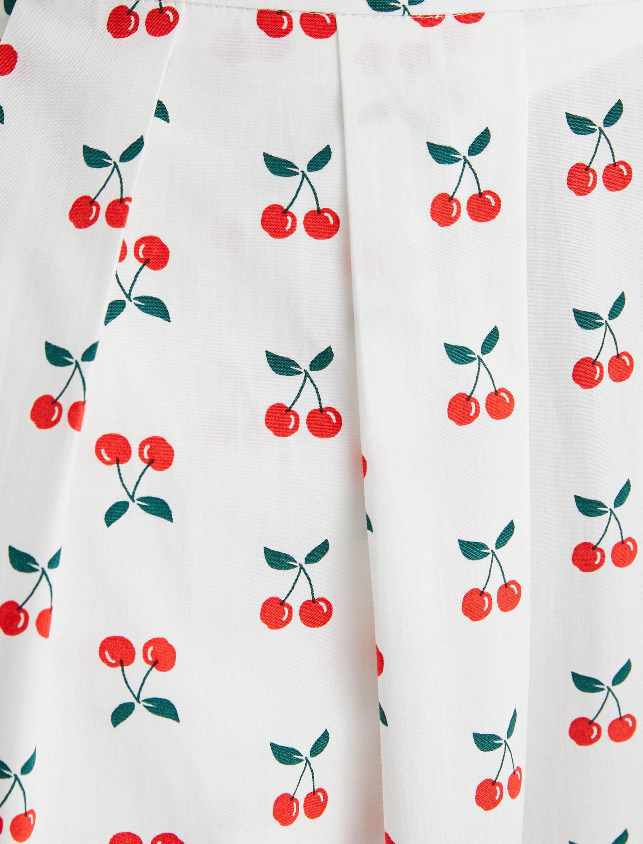   Kiraz Baskılı Midi Etek