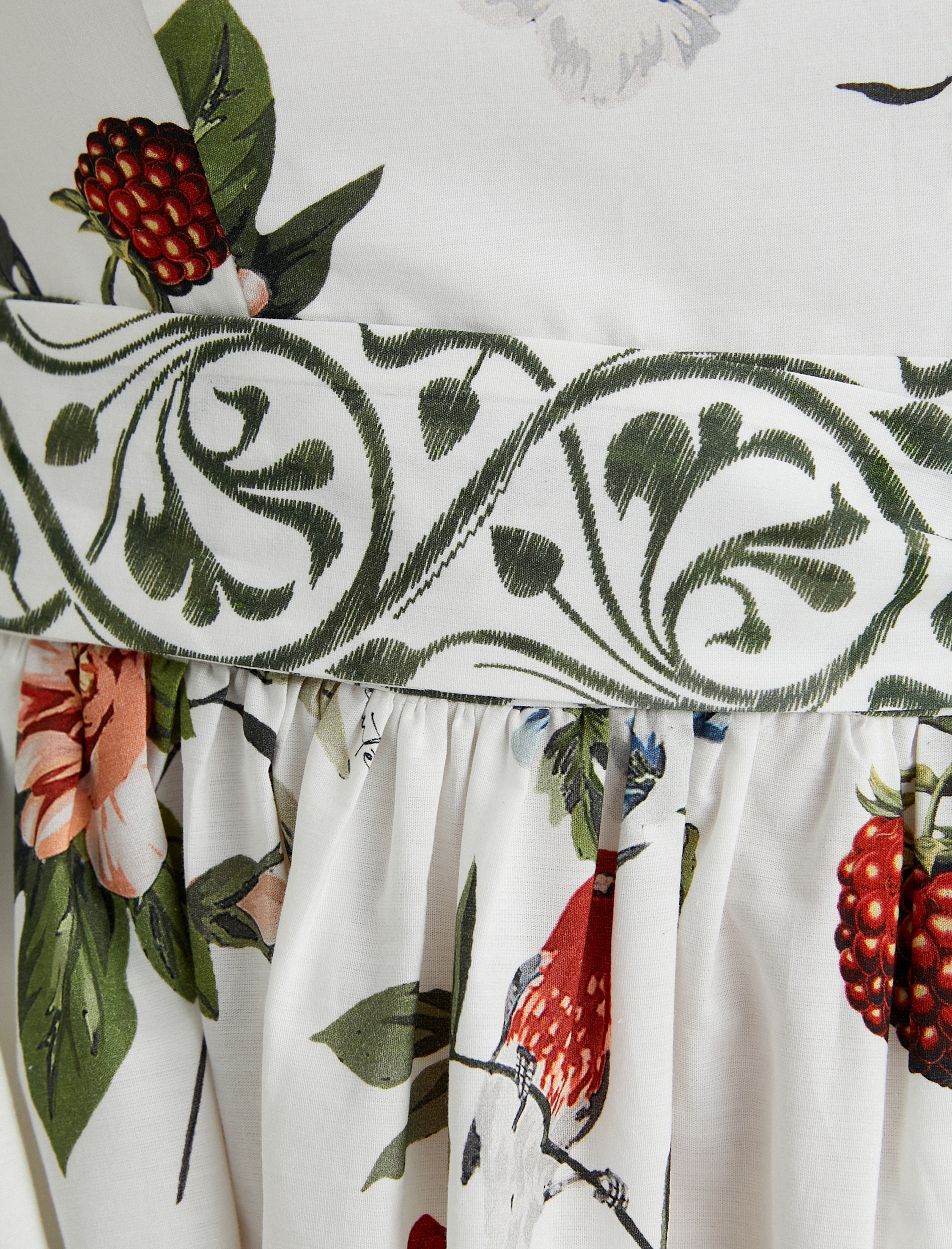   Askılı Midi Meyve Baskılı Çiçekli Elbise