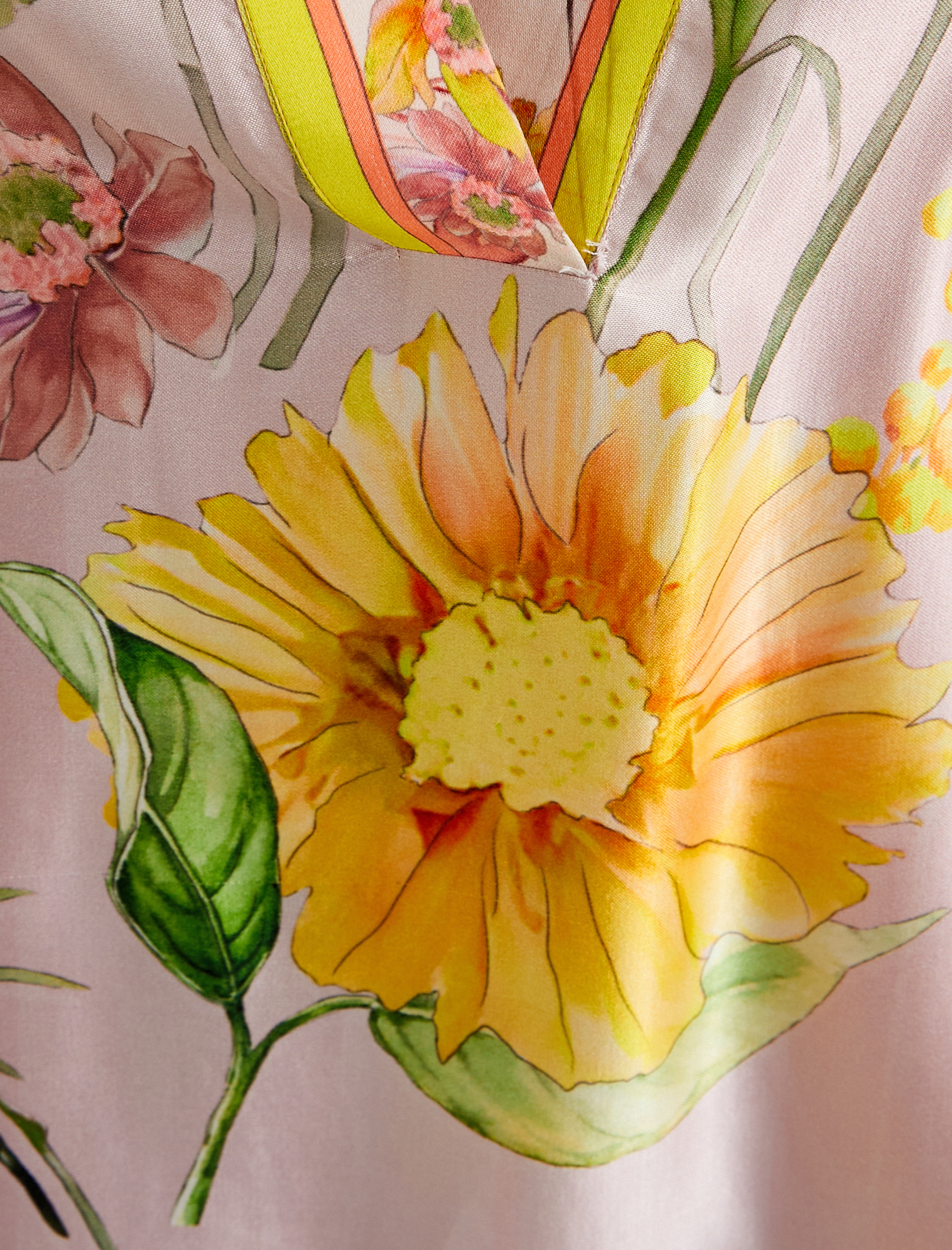   Saten Çiçekli Tunik