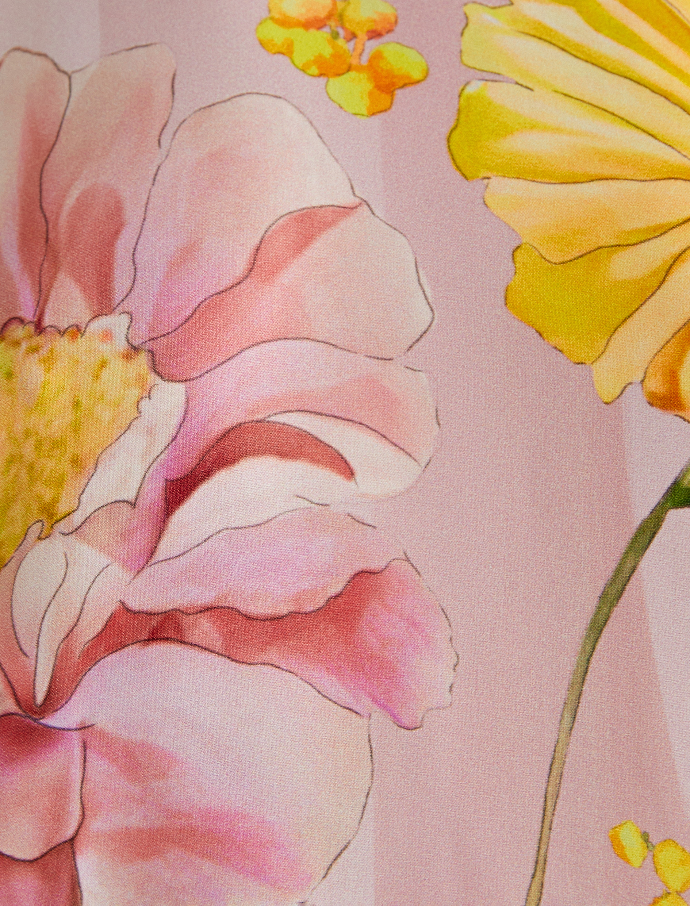   Tek Omuz Çiçekli Elbise Viskon Yırtmaçlı