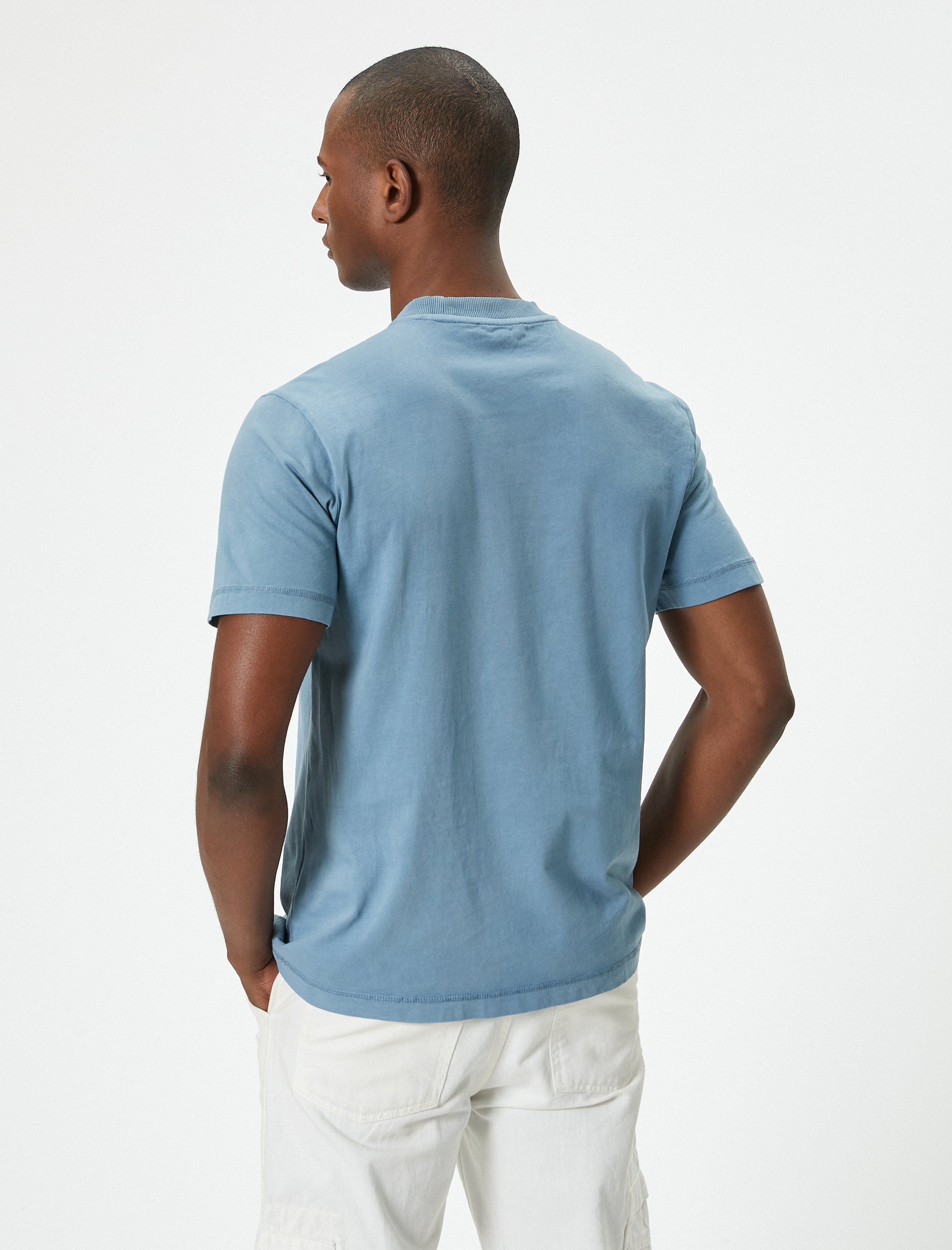   Slogan Baskılı Tişört Bisiklet Yaka Kısa Kollu Pamuklu