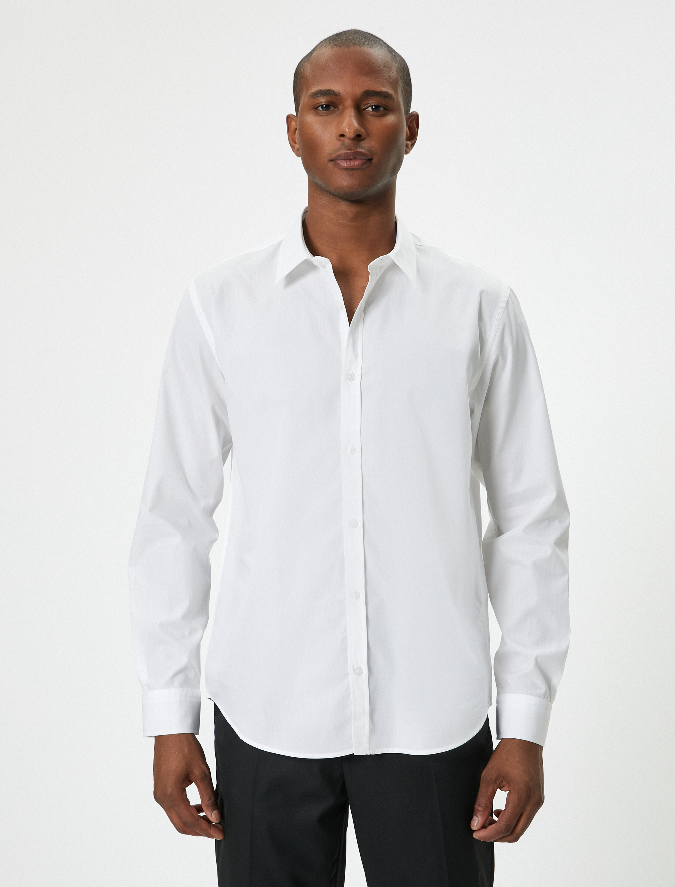 Basic Gömlek Uzun Kollu Klasik Yaka Düğmeli Pamuklu Regular Fit