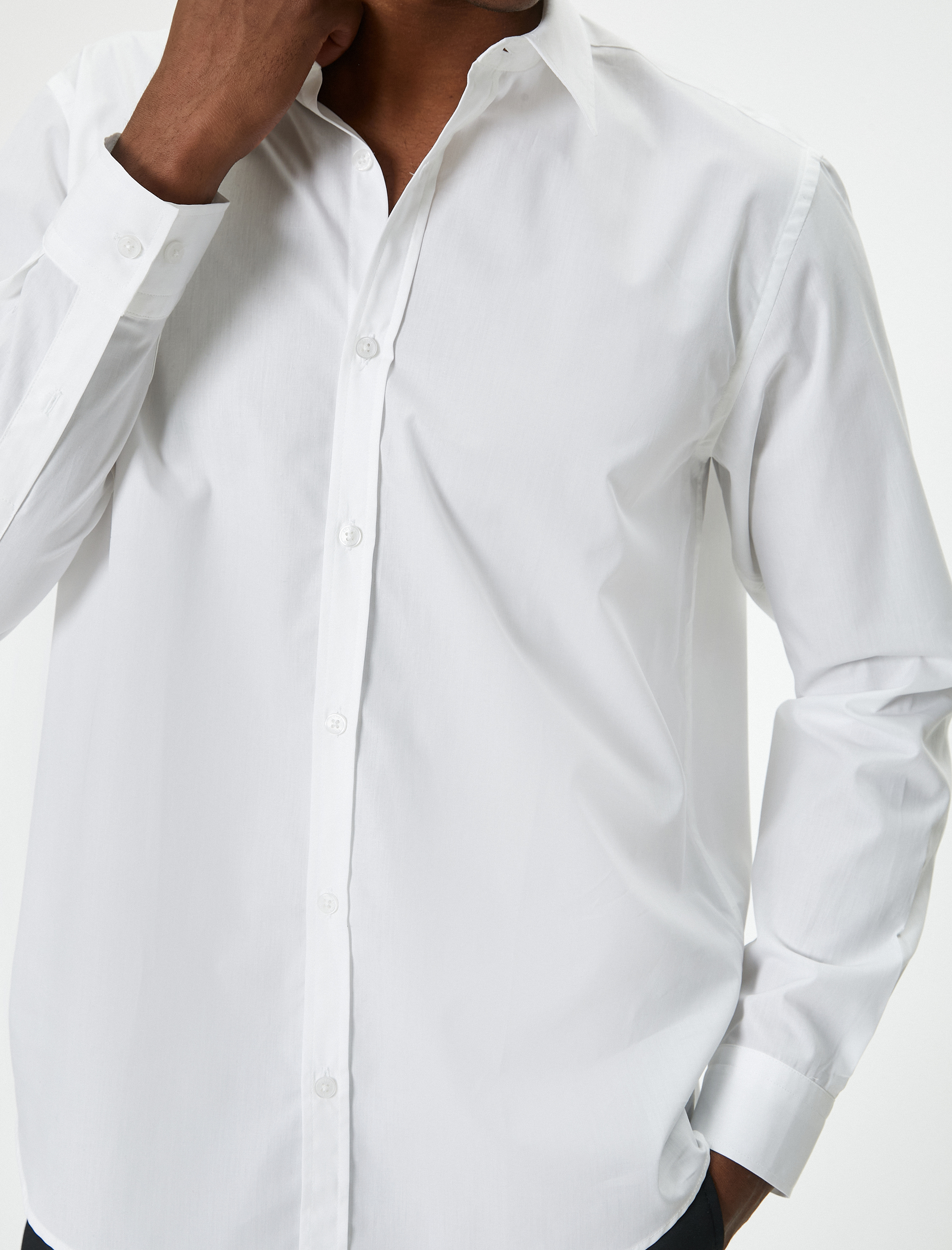 Basic Gömlek Uzun Kollu Klasik Yaka Düğmeli Pamuklu Regular Fit