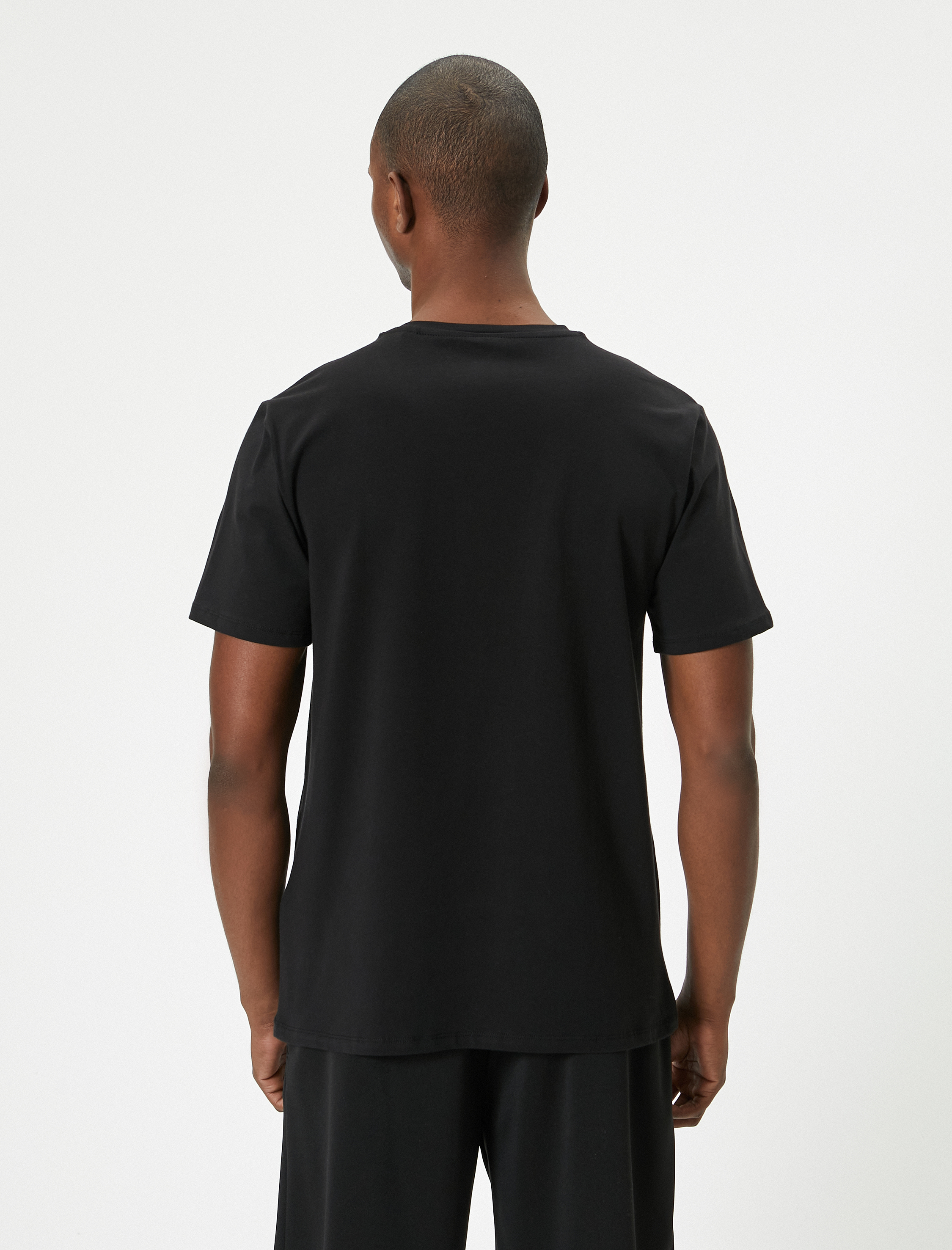   Spor Tişört Slogan Baskılı Kısa Kollu Bisiklet Yaka Pamuklu