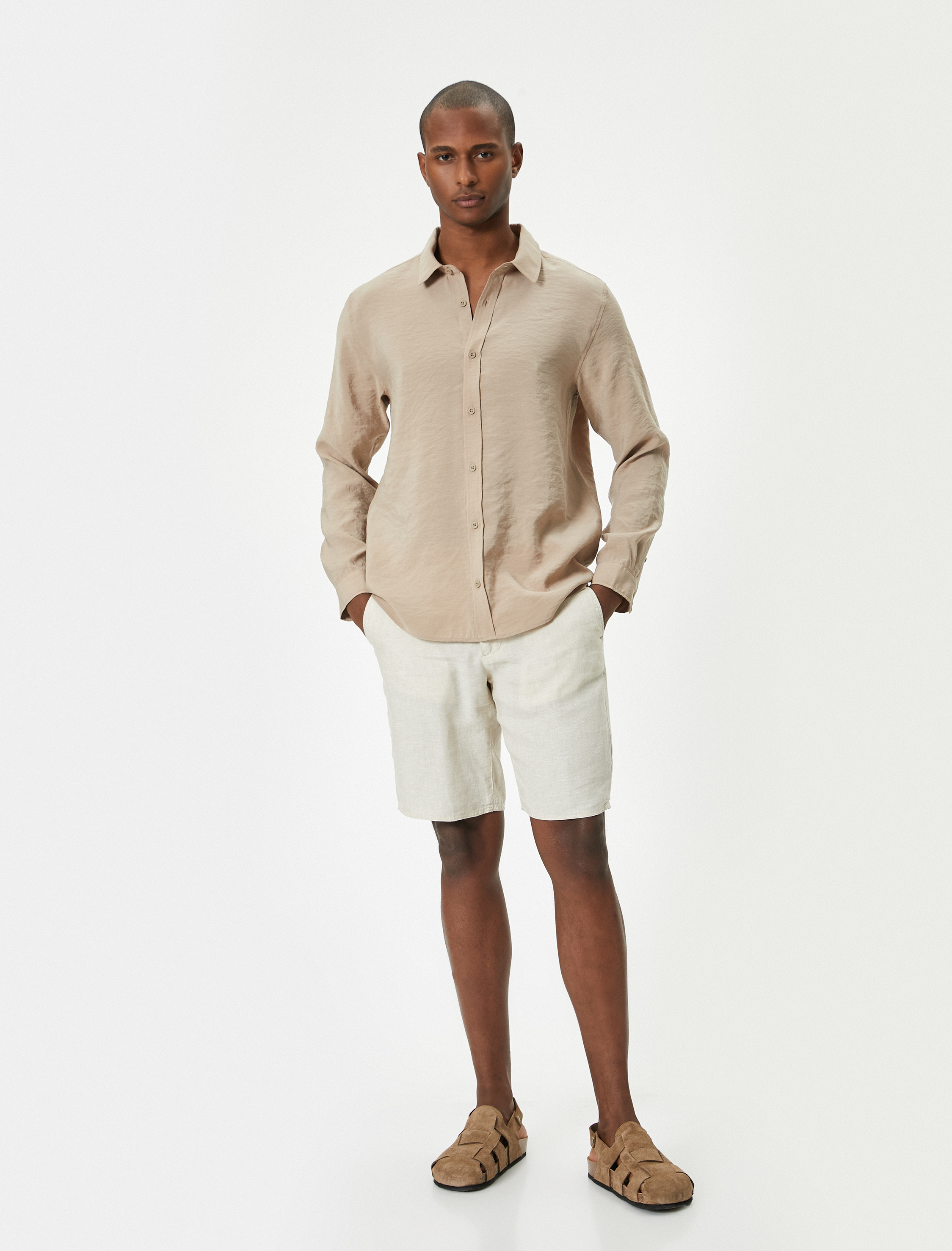   Basic Gömlek Uzun Kollu Klasik Yaka Düğmeli Pamuklu Regular Fit