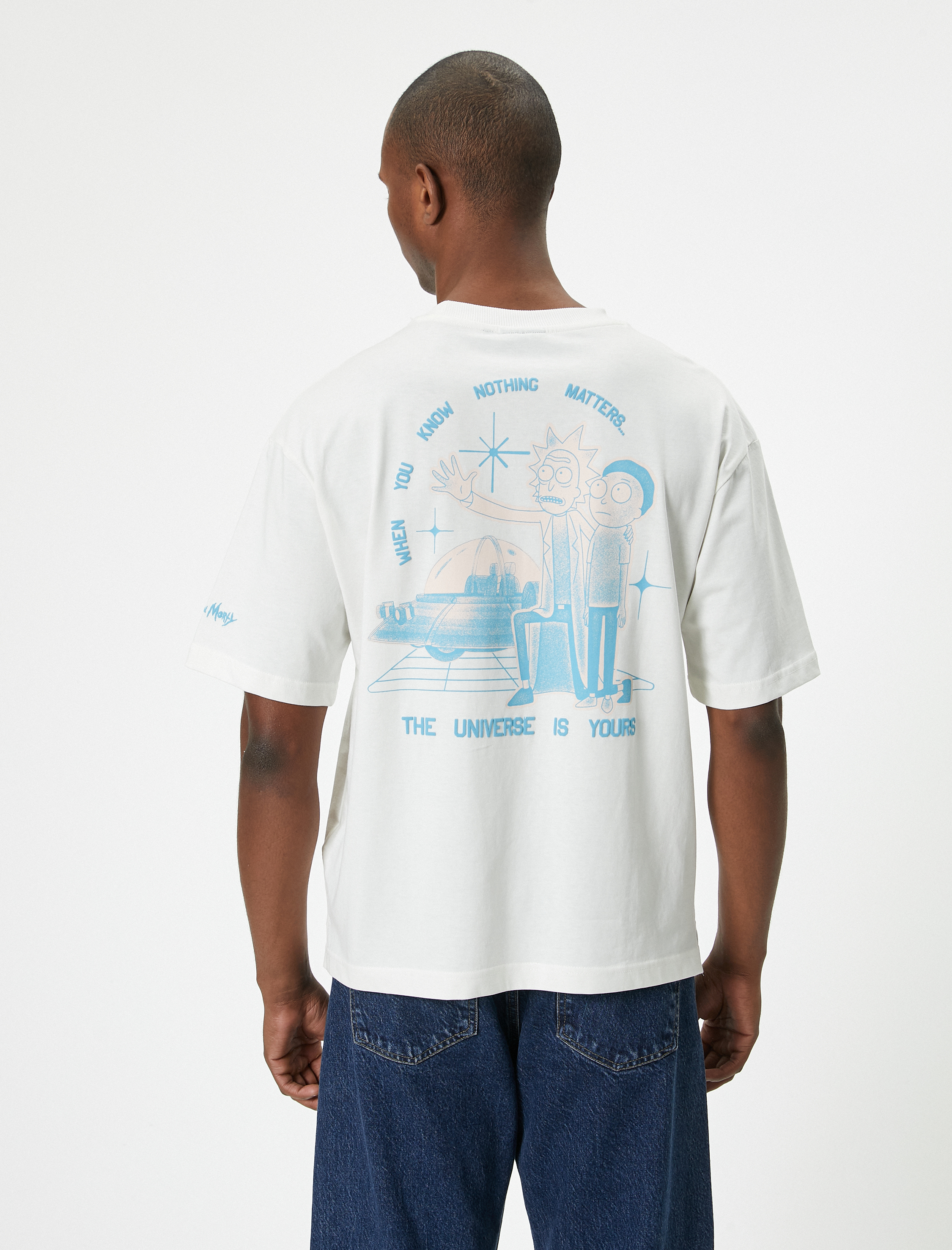   Rick and Morty Oversize Tişört Lisanslı Arkası Baskılı