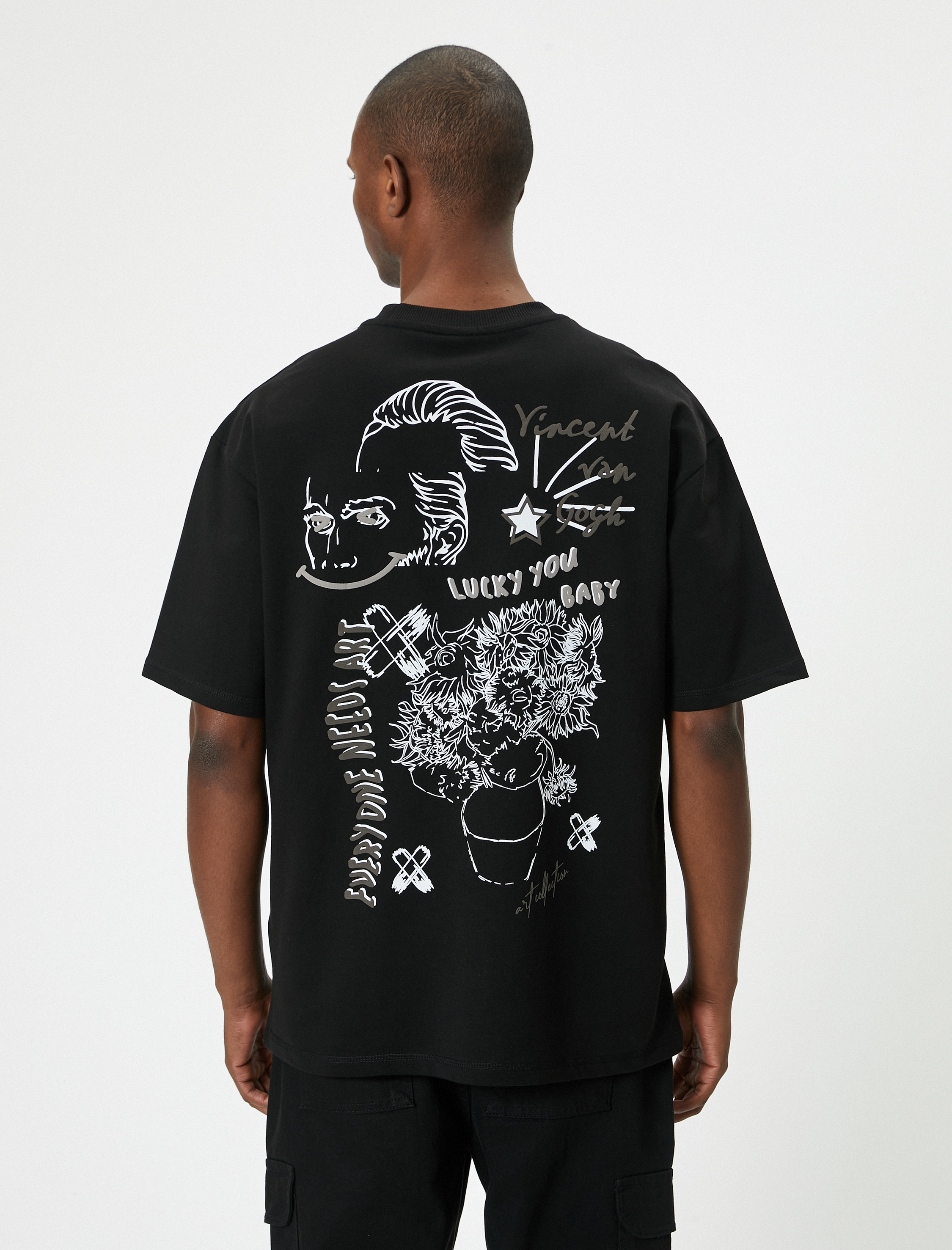   Vincent Van Gogh Oversize Tişört Lisanslı Arkası Baskılı