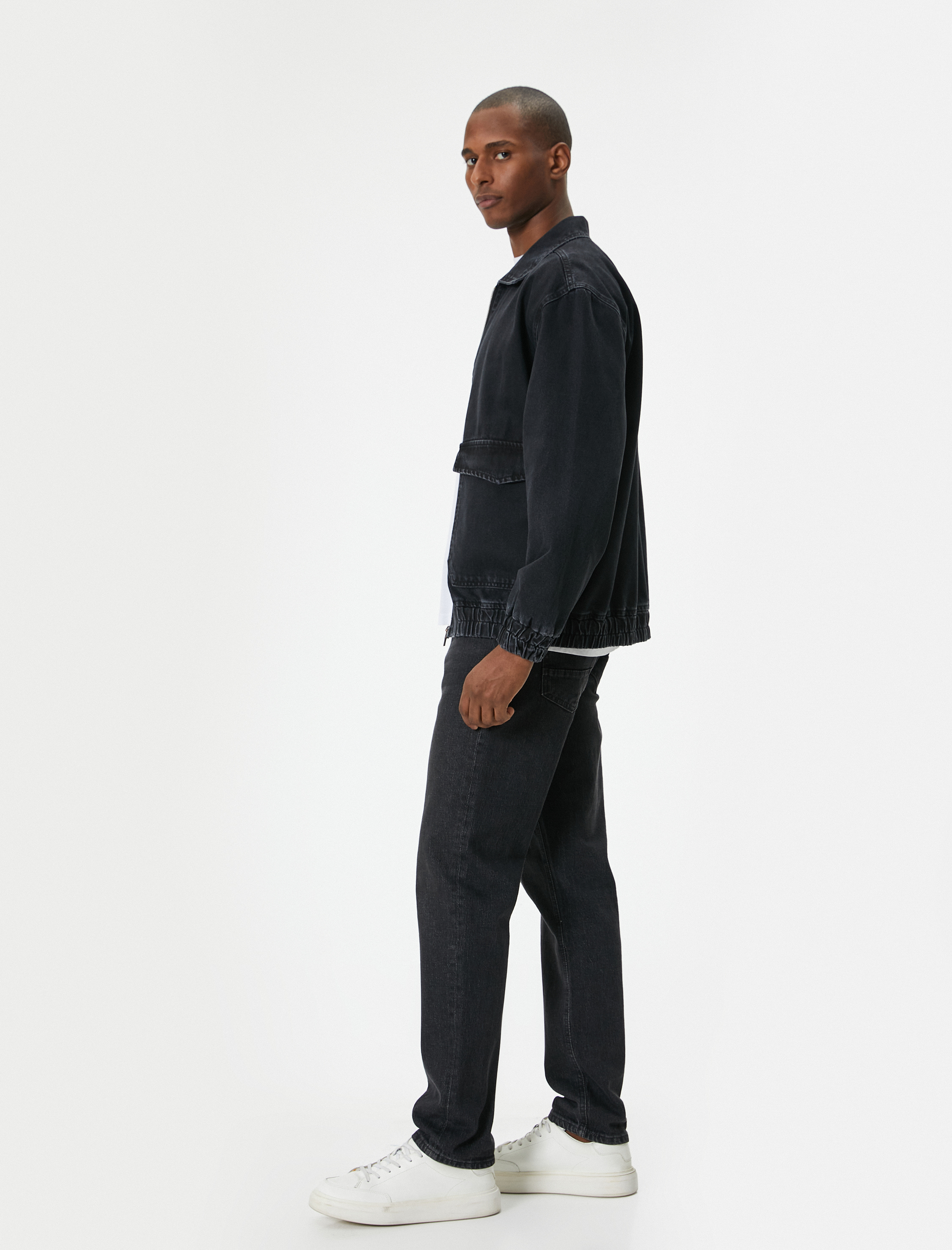   Kot Ceket Cep Detaylı Fermuarlı Klasik Yaka