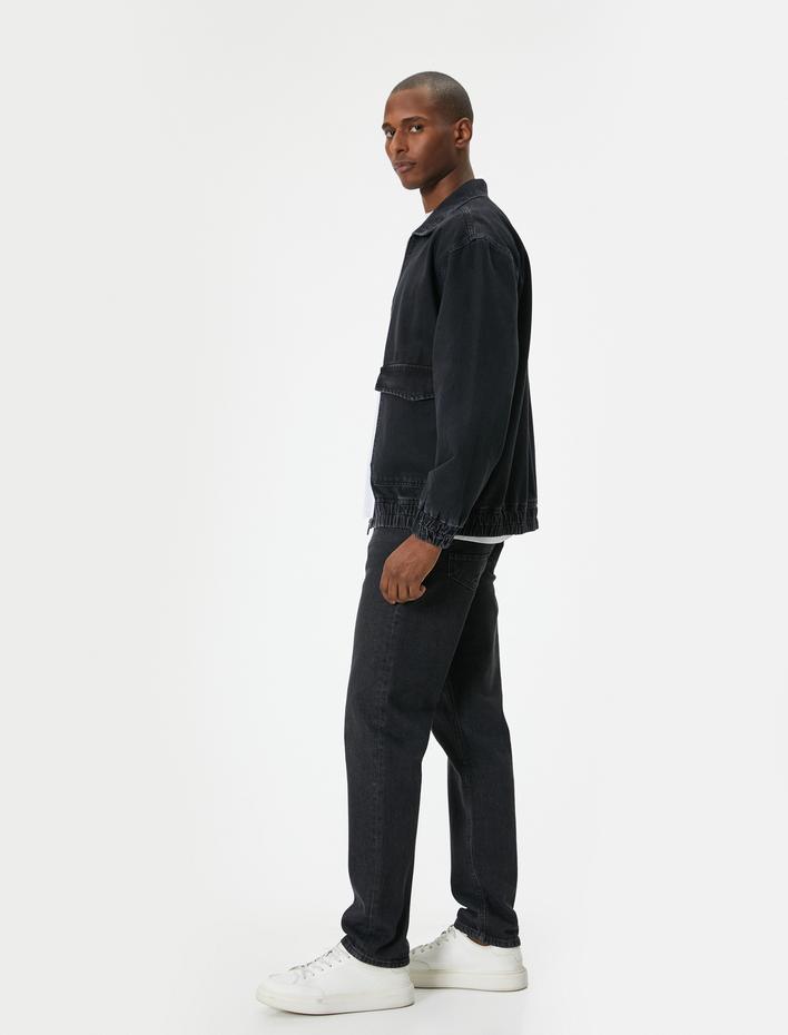  Kot Ceket Cep Detaylı Fermuarlı Klasik Yaka