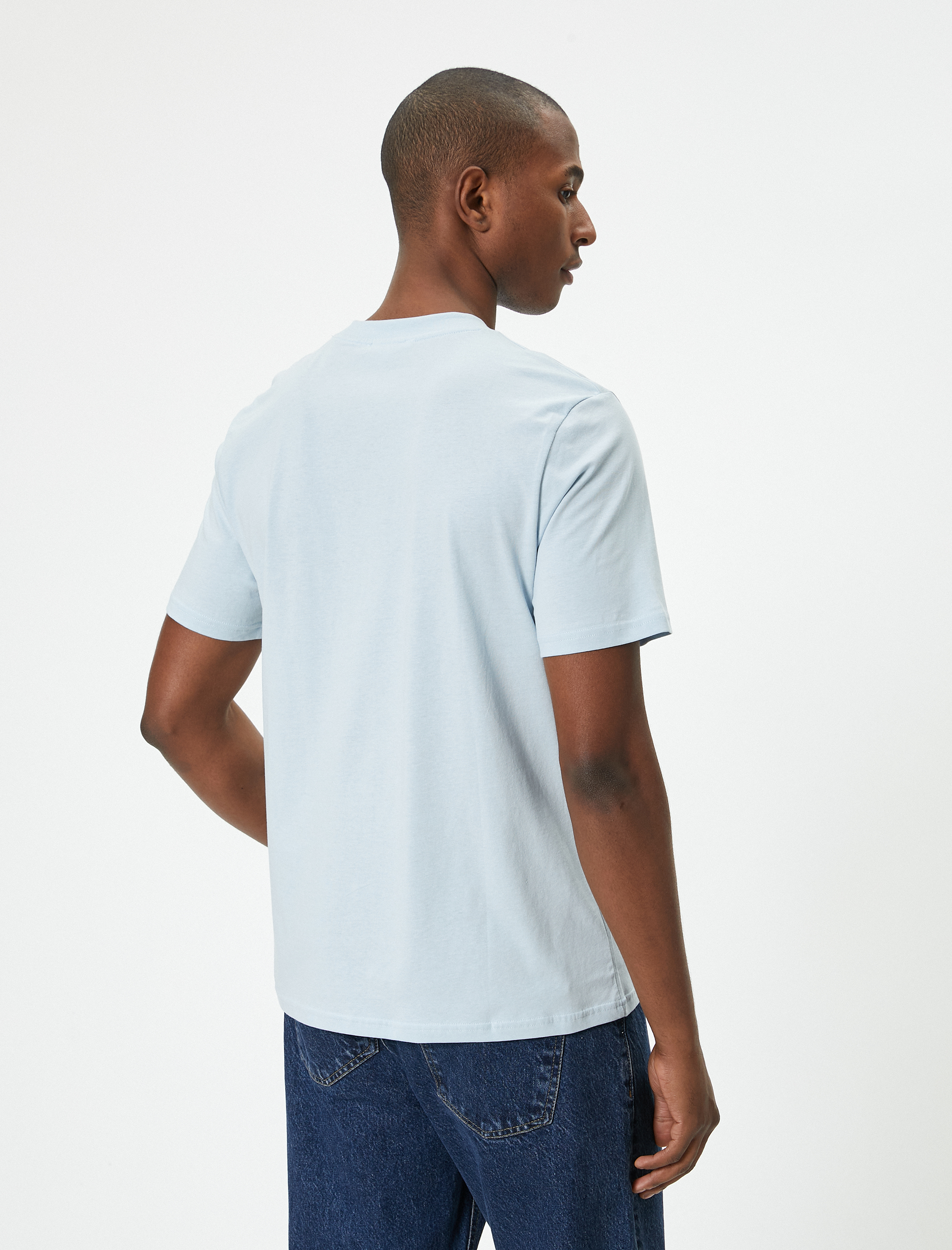   Slogan Baskılı Tişört Bisiklet Yaka Kısa Kollu Pamuklu