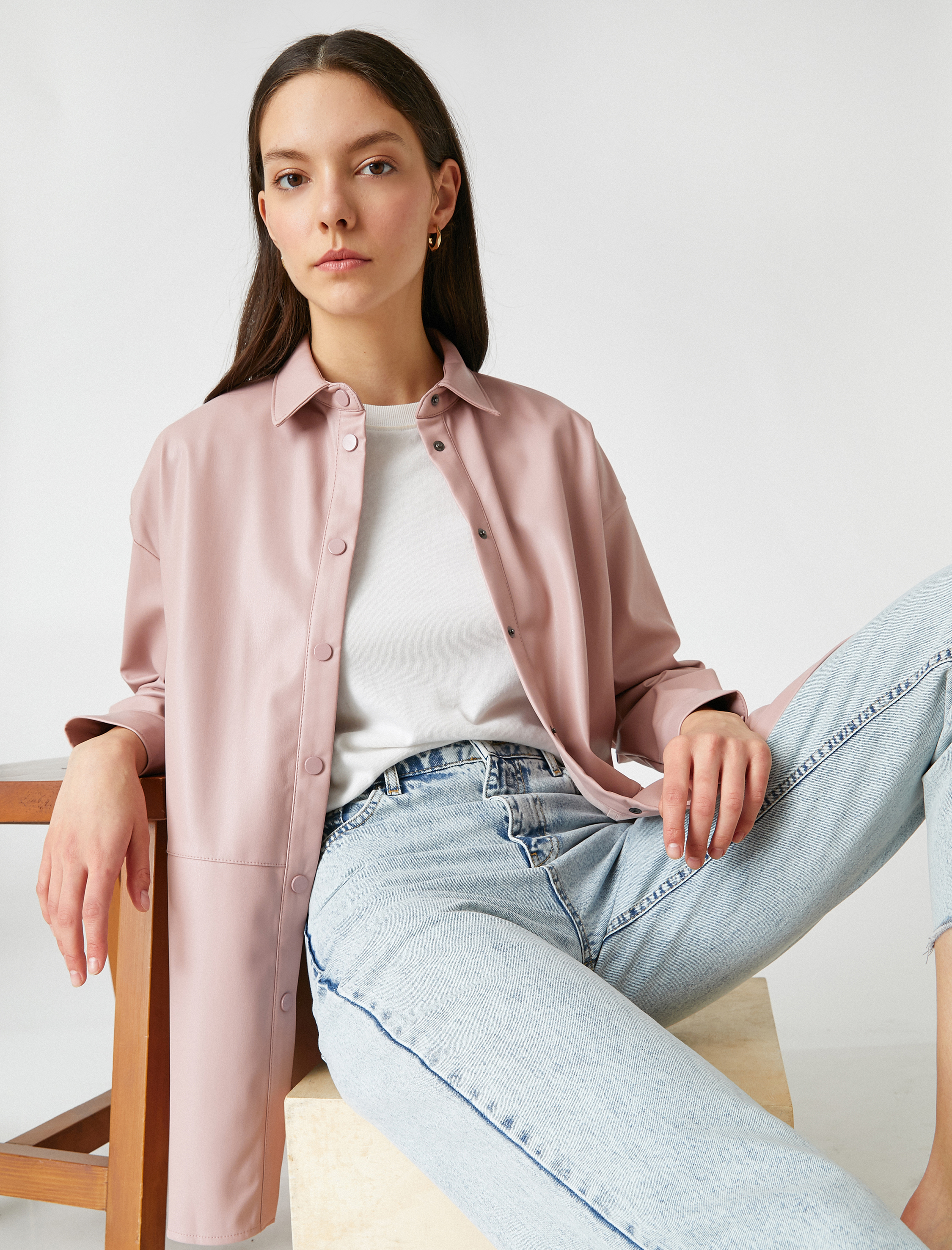   Uzun Kollu Oversize Gömlek