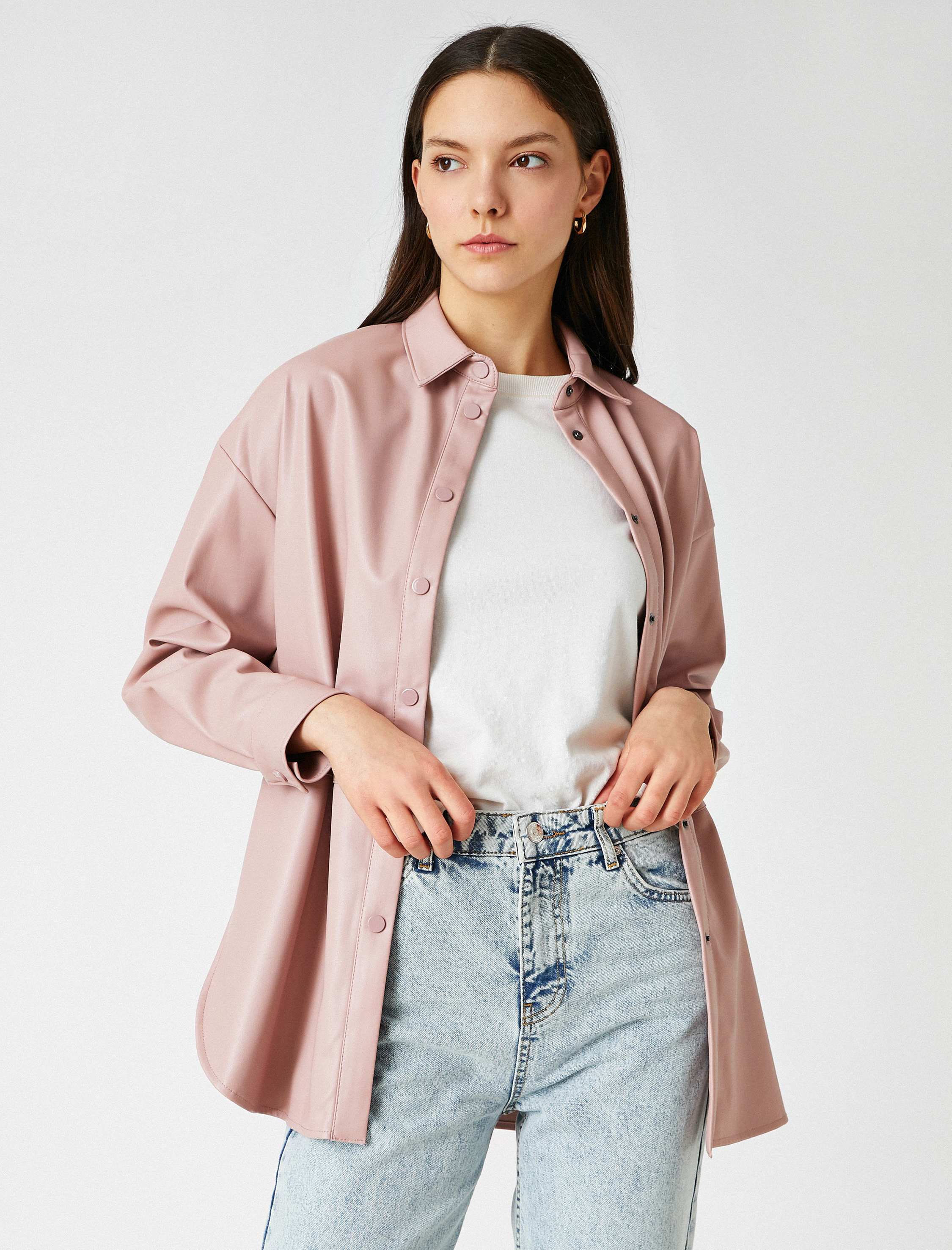   Uzun Kollu Oversize Gömlek