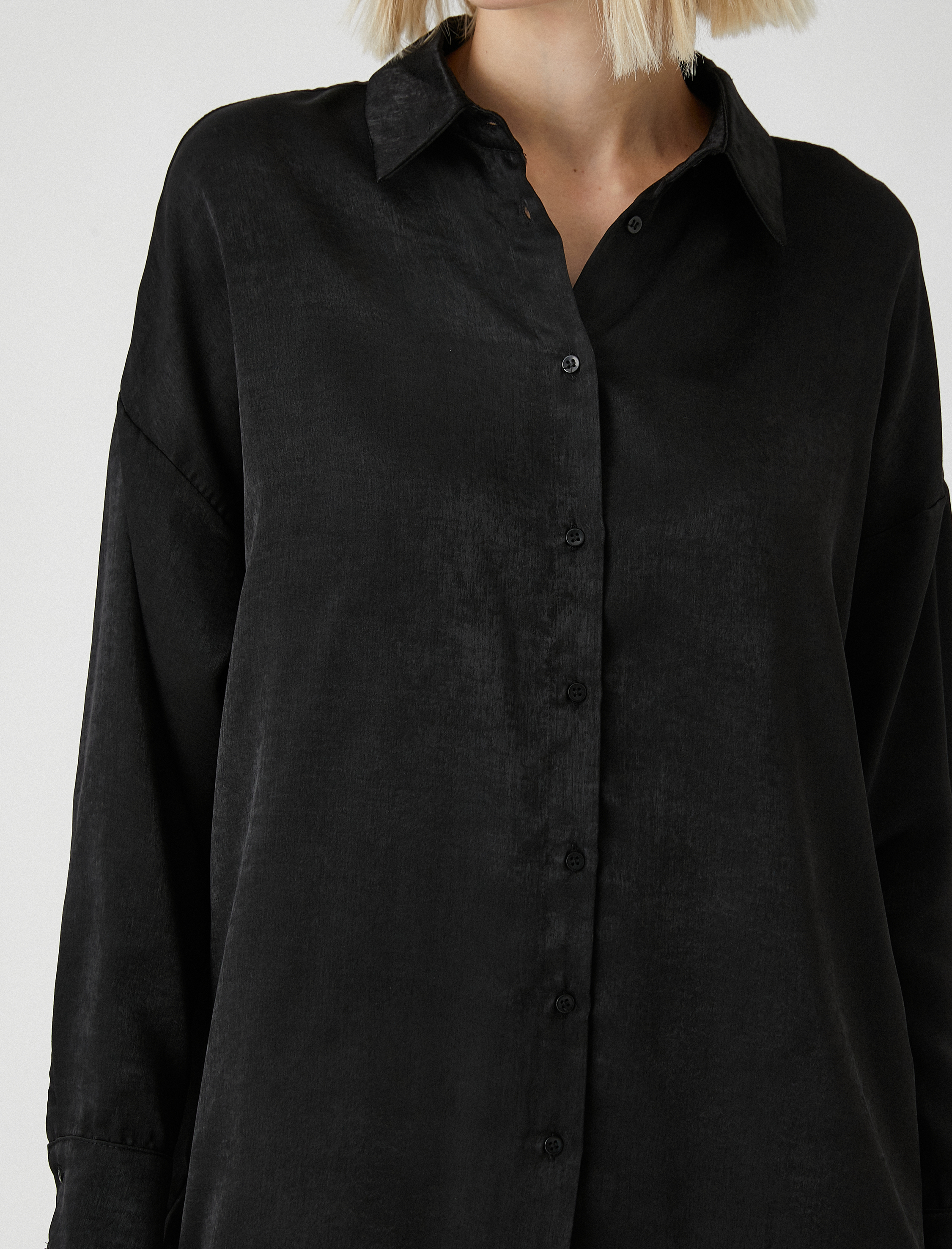 Saten Gömlek Uzun Kollu