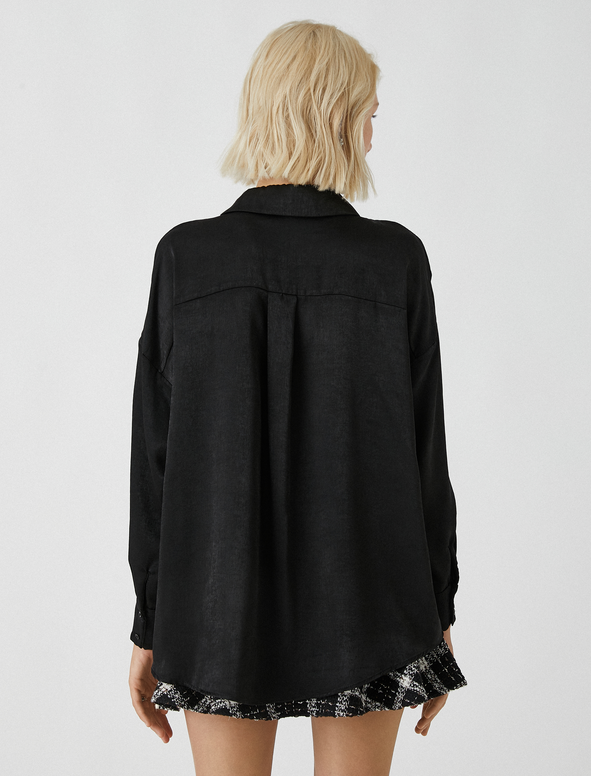 Saten Gömlek Uzun Kollu