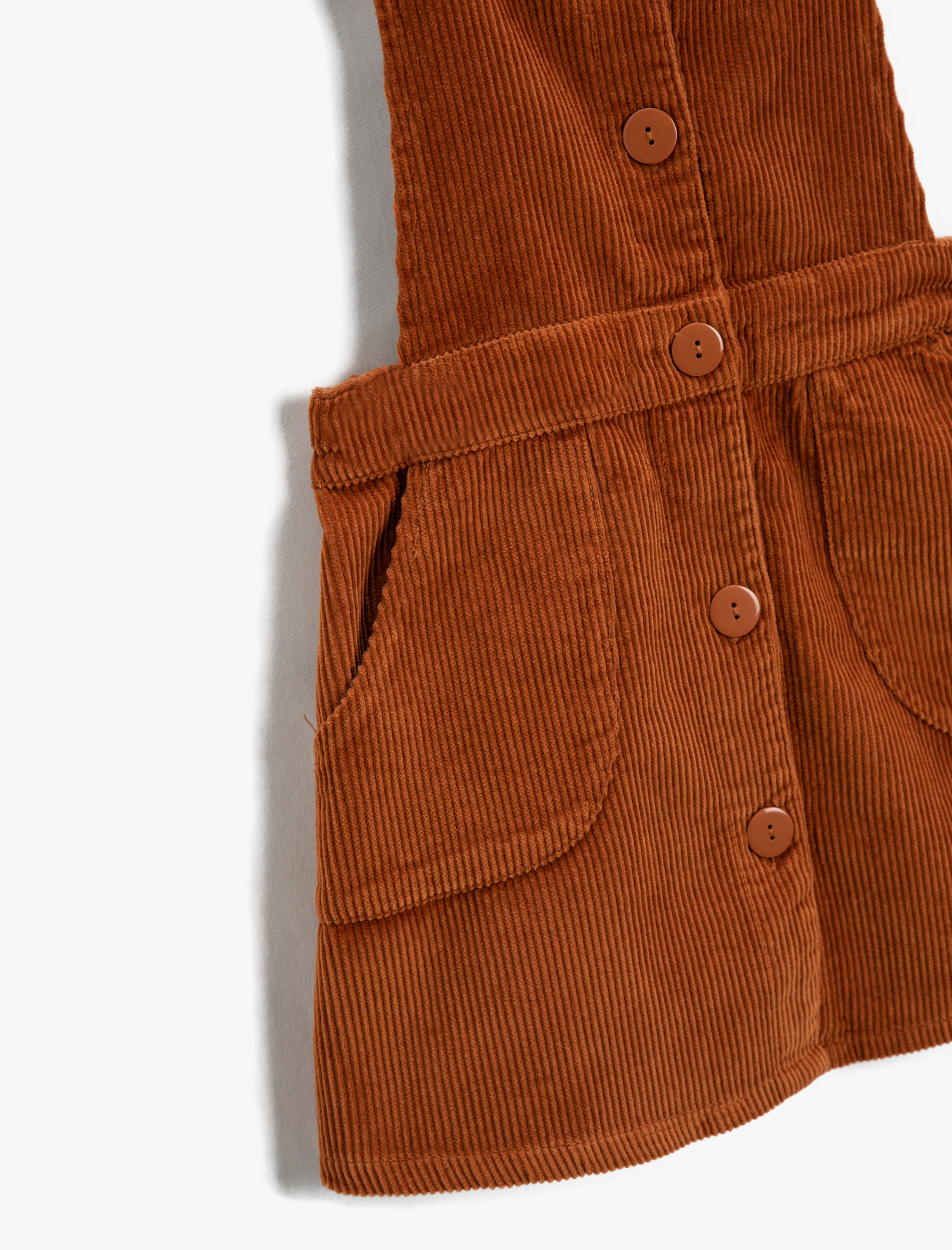  Kız Çocuk Salopet Elbise Fitilli Kadife