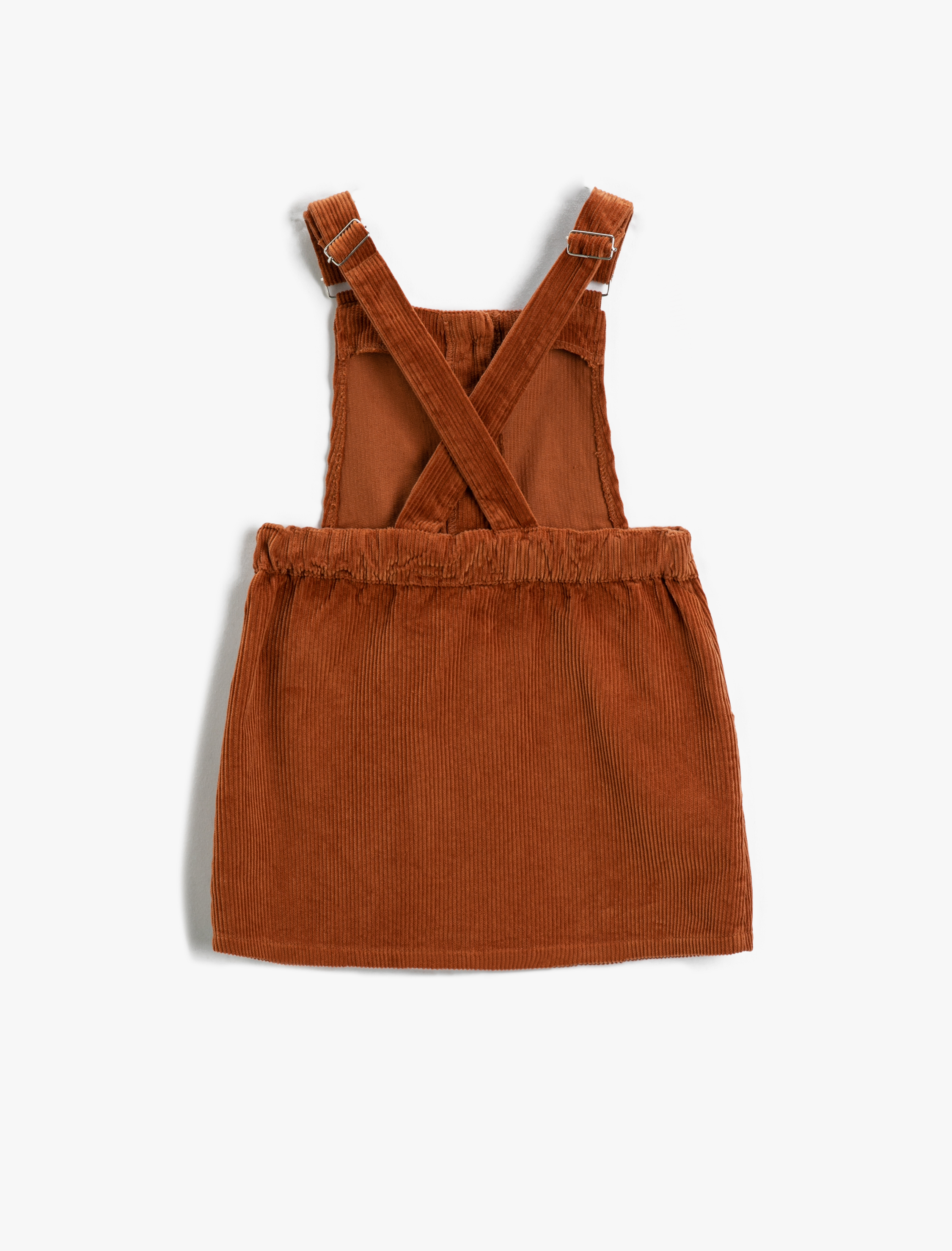  Kız Çocuk Salopet Elbise Fitilli Kadife