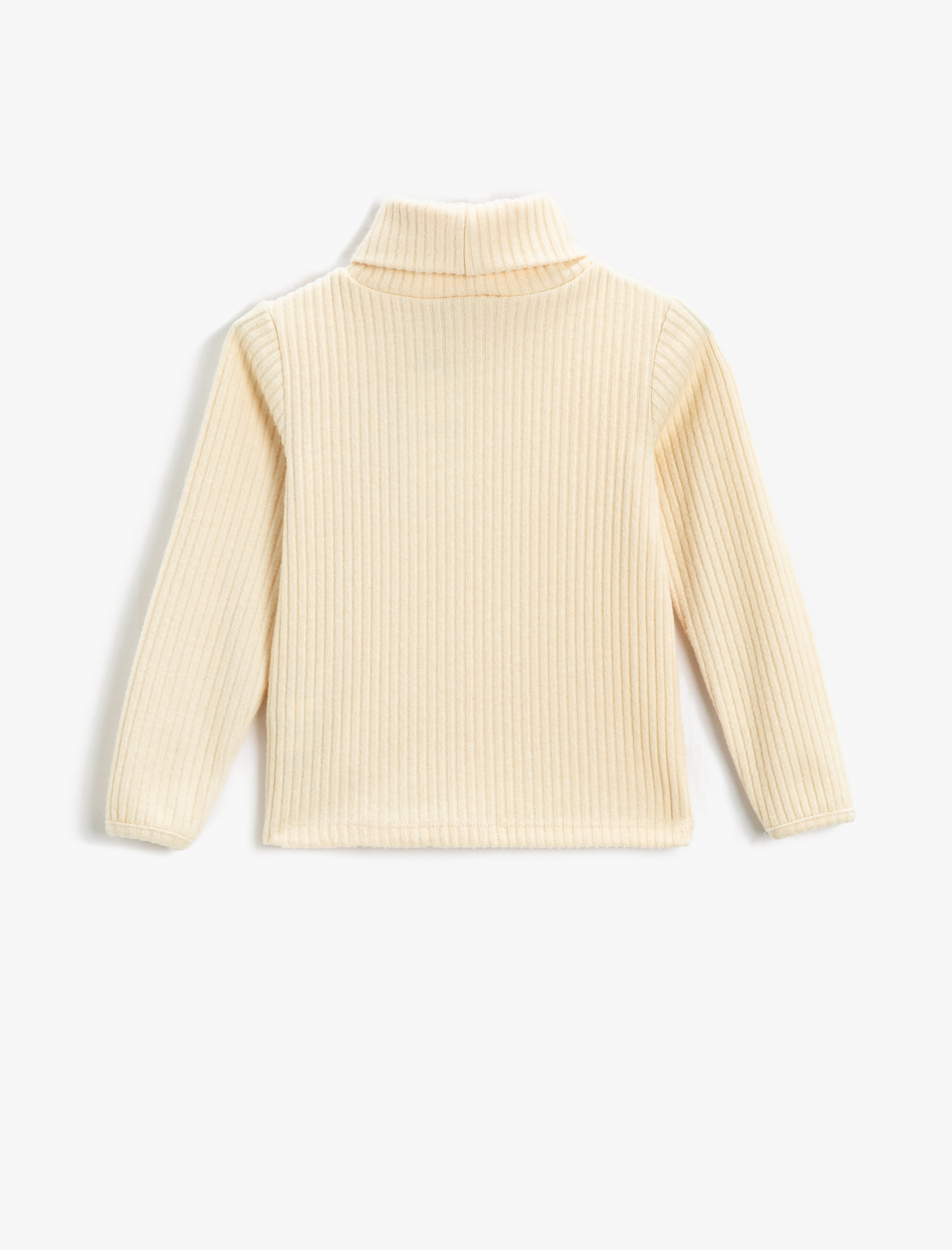  Kız Çocuk Basic Balıkçı Yaka Tişört Ribanalı Yumuşak Dokulu