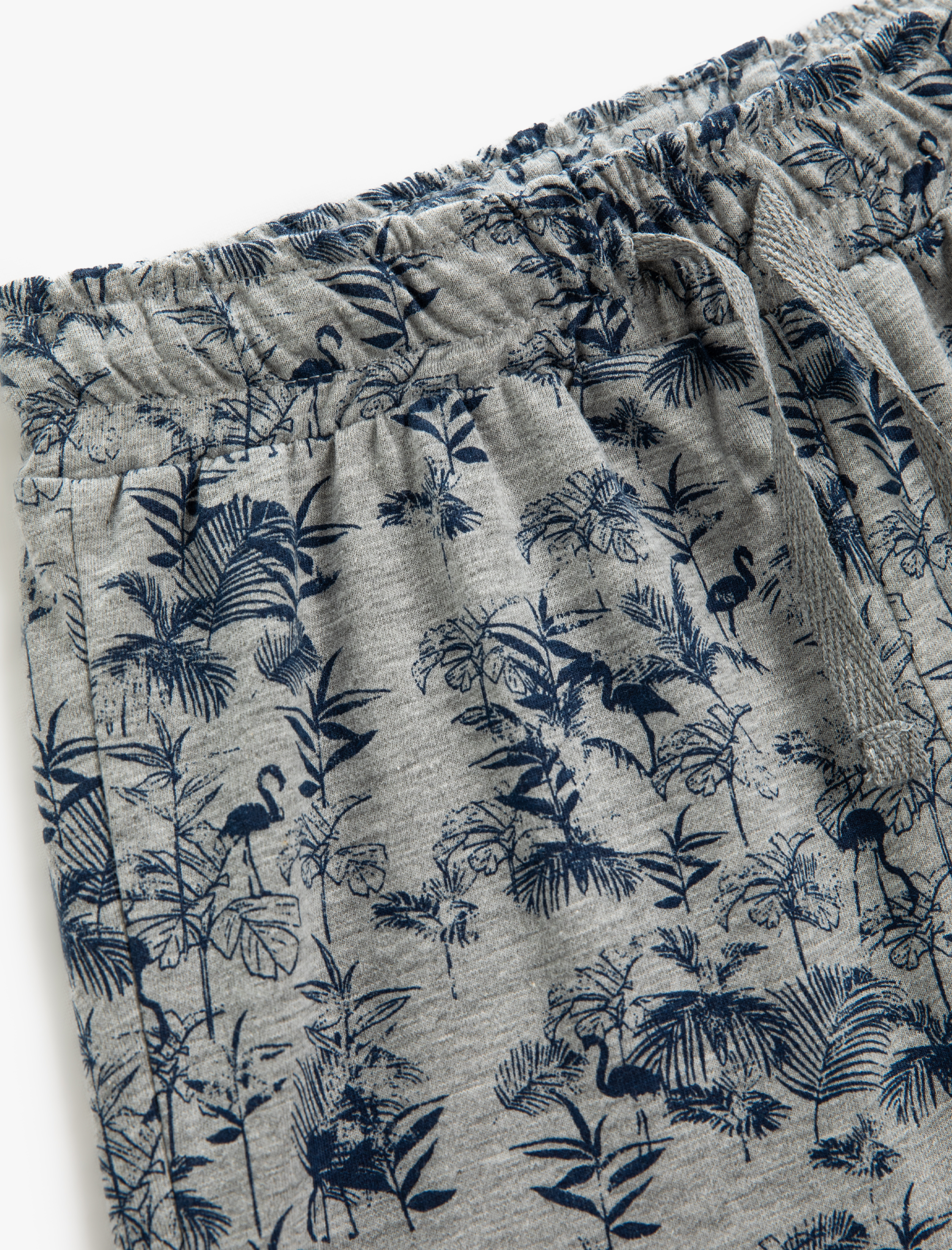  Erkek Çocuk Çiçek Baskılı Şort Beli Bağlamalı