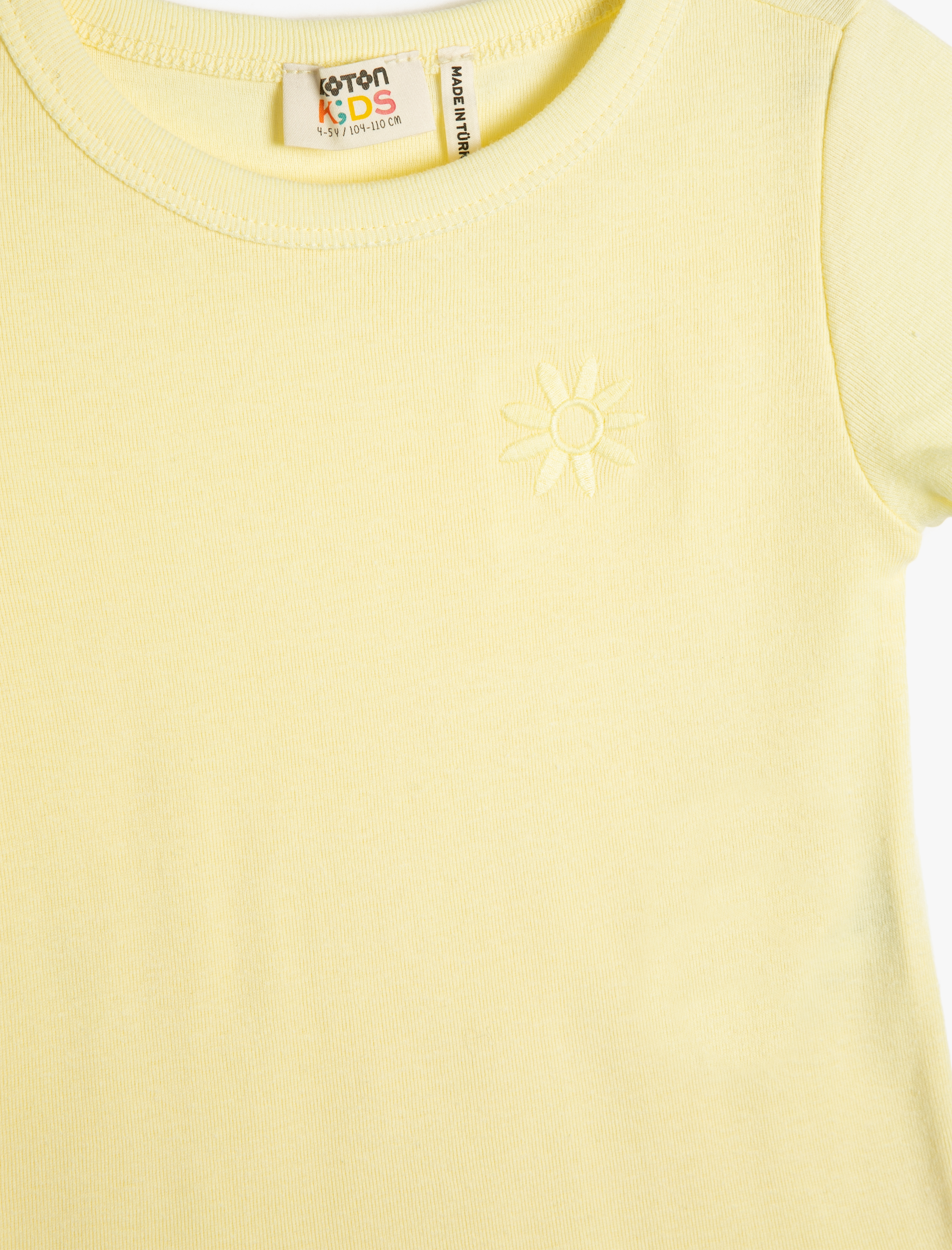  Kız Çocuk Basic Crop Tişört Kısa Kollu Bisiklet Yaka Pamuklu