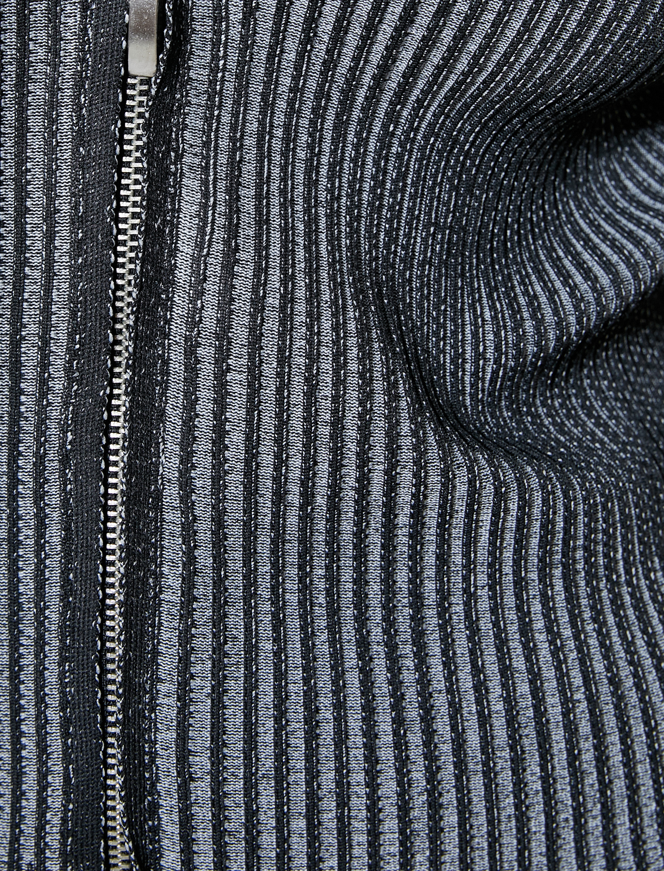 Triko Hırka Fitilli Dik Yaka Soluk Efektli Fermuarlı