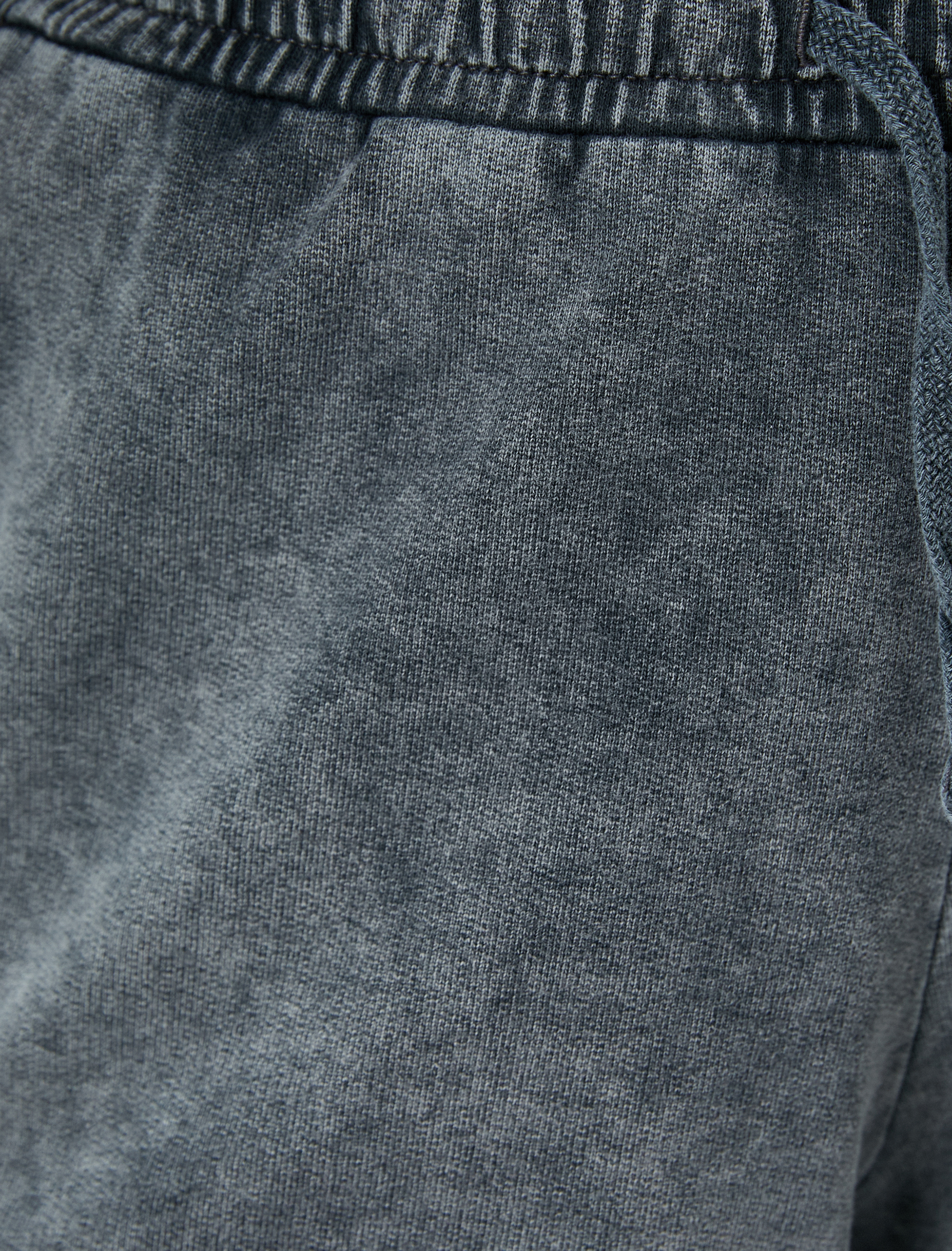   Soluk Efektli Mini Şort Beli Bağlamalı Pamuklu Cepli