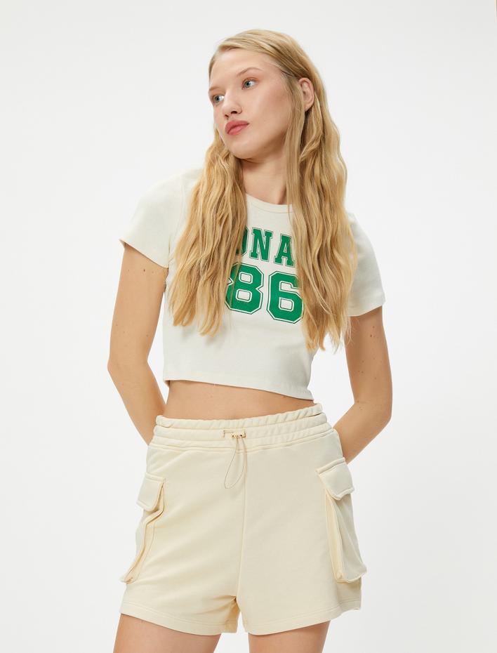  Kargo Şort Cepli Beli Lastikli Stoperli Rahat Kalıp Pamuklu