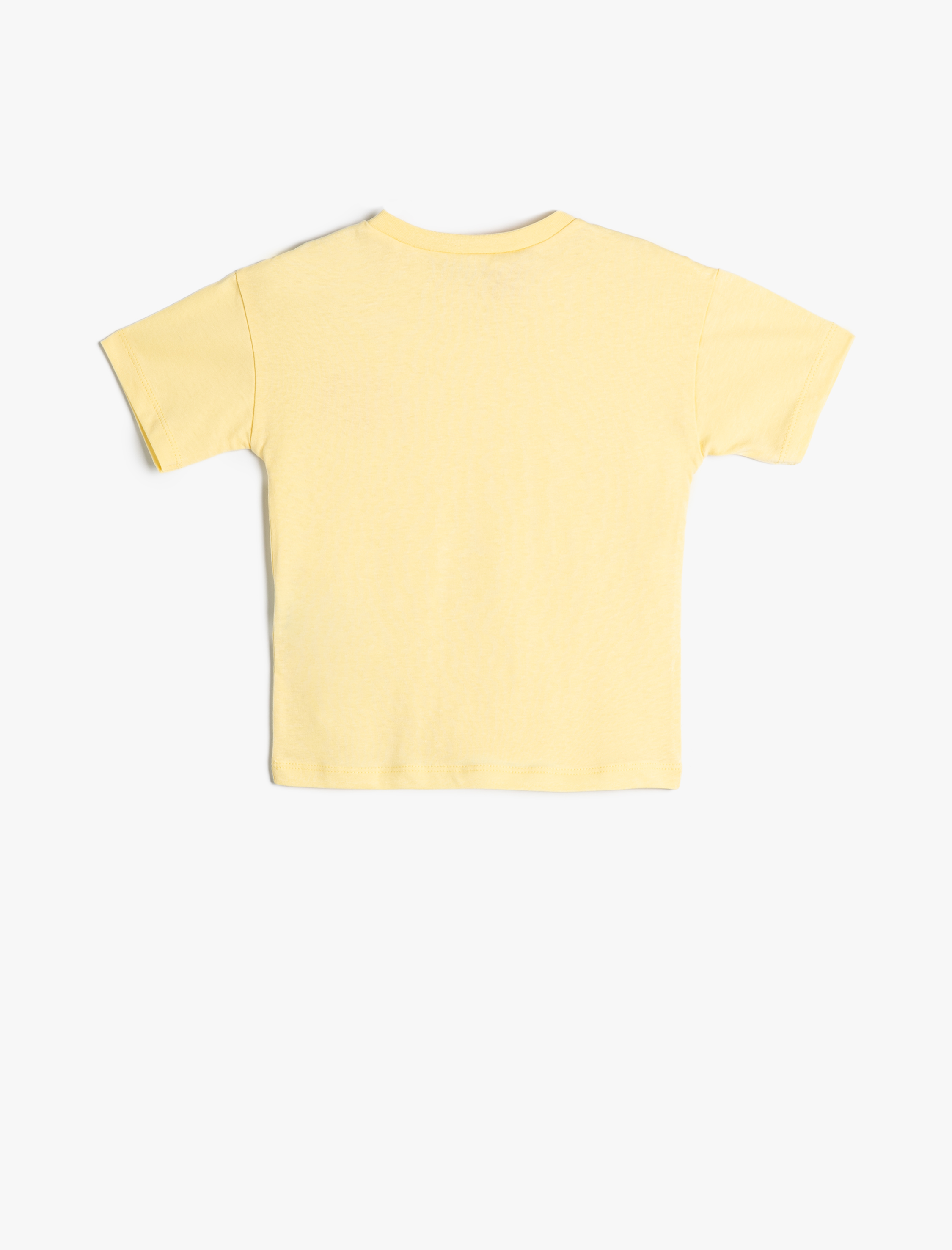  Erkek Bebek Basic Tişört Baskı Detaylı Kısa Kollu Bisiklet Yaka Pamuklu