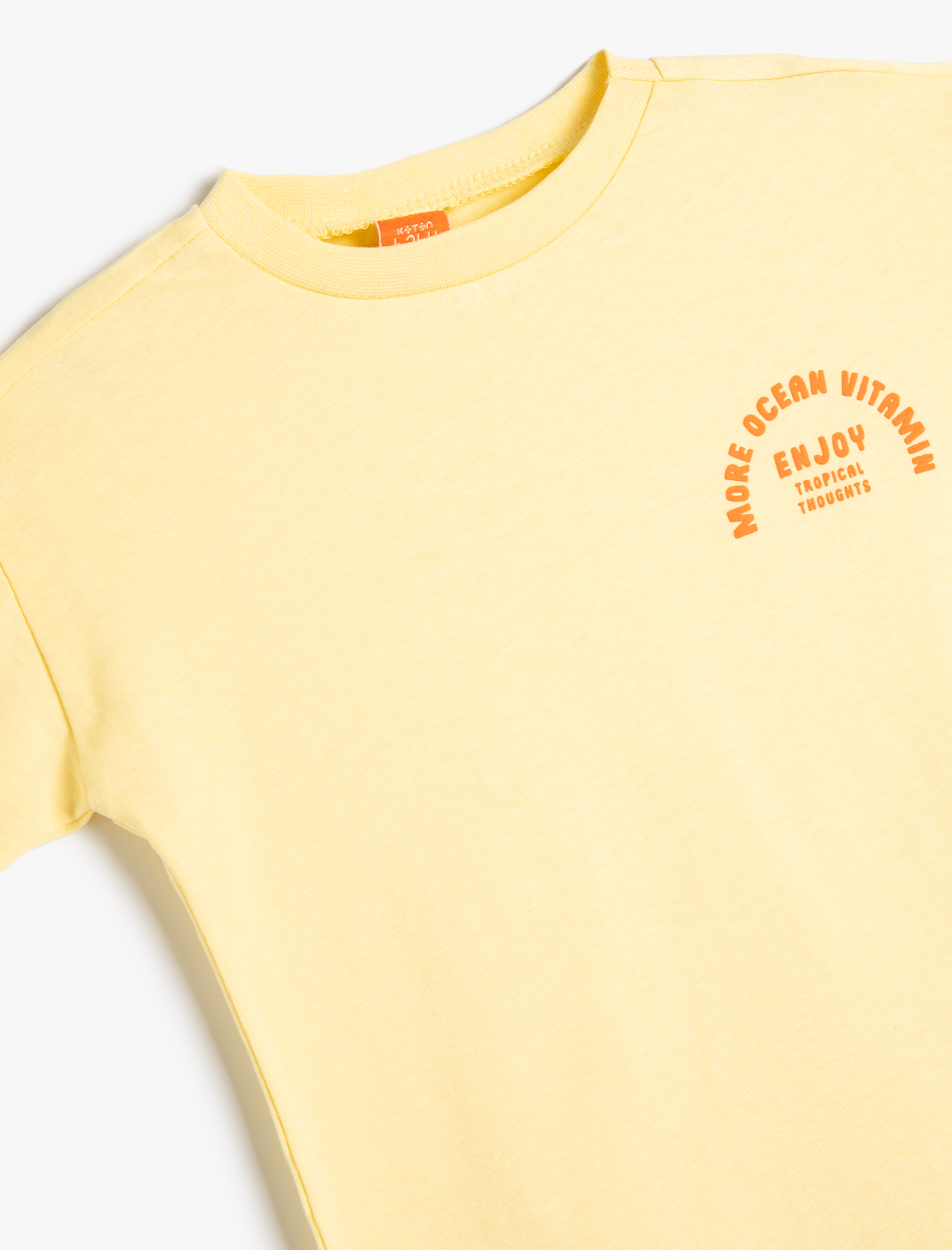  Erkek Bebek Basic Tişört Baskı Detaylı Kısa Kollu Bisiklet Yaka Pamuklu