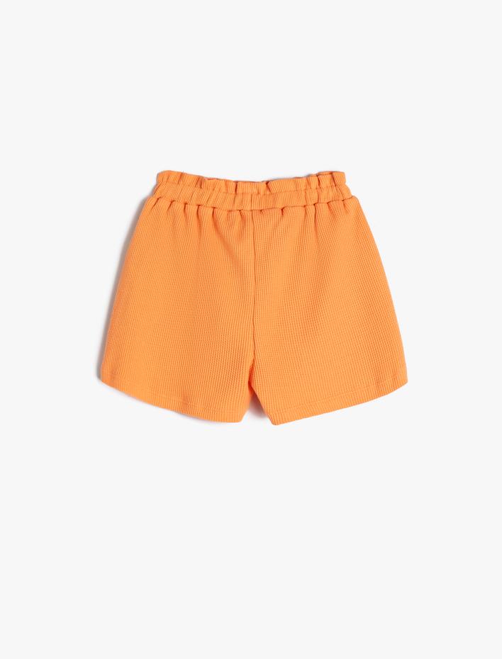 Kız Bebek Şort Ribanalı Beli Lastikli Pamuklu