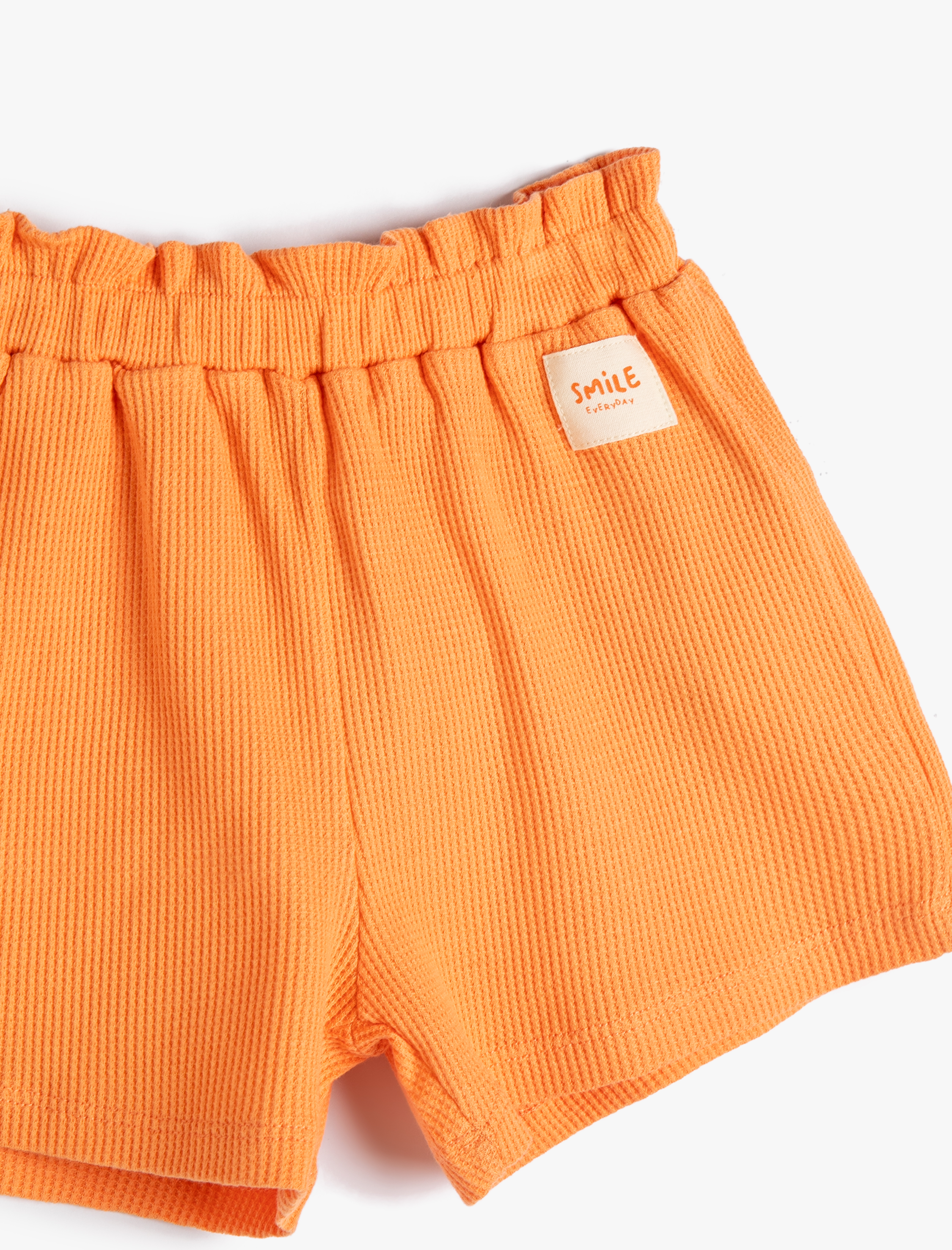  Kız Bebek Şort Ribanalı Beli Lastikli Pamuklu